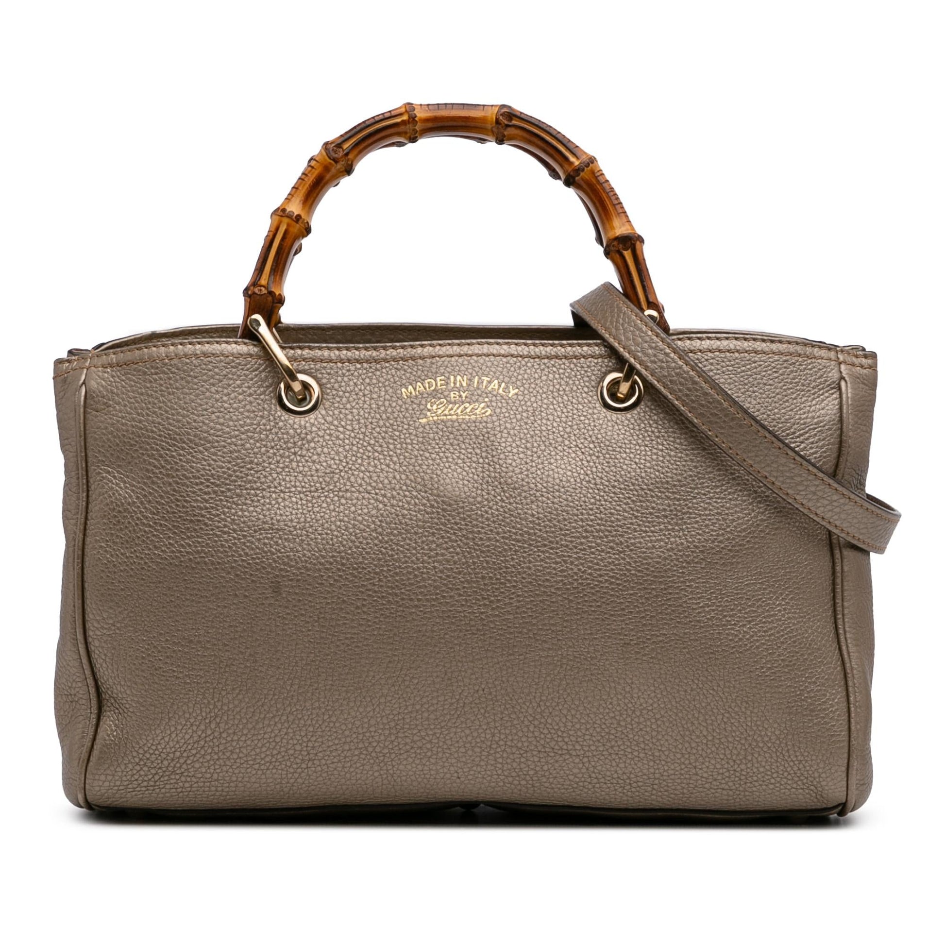 Gucci Medium Calfskin Bamboo Shopper Satchel