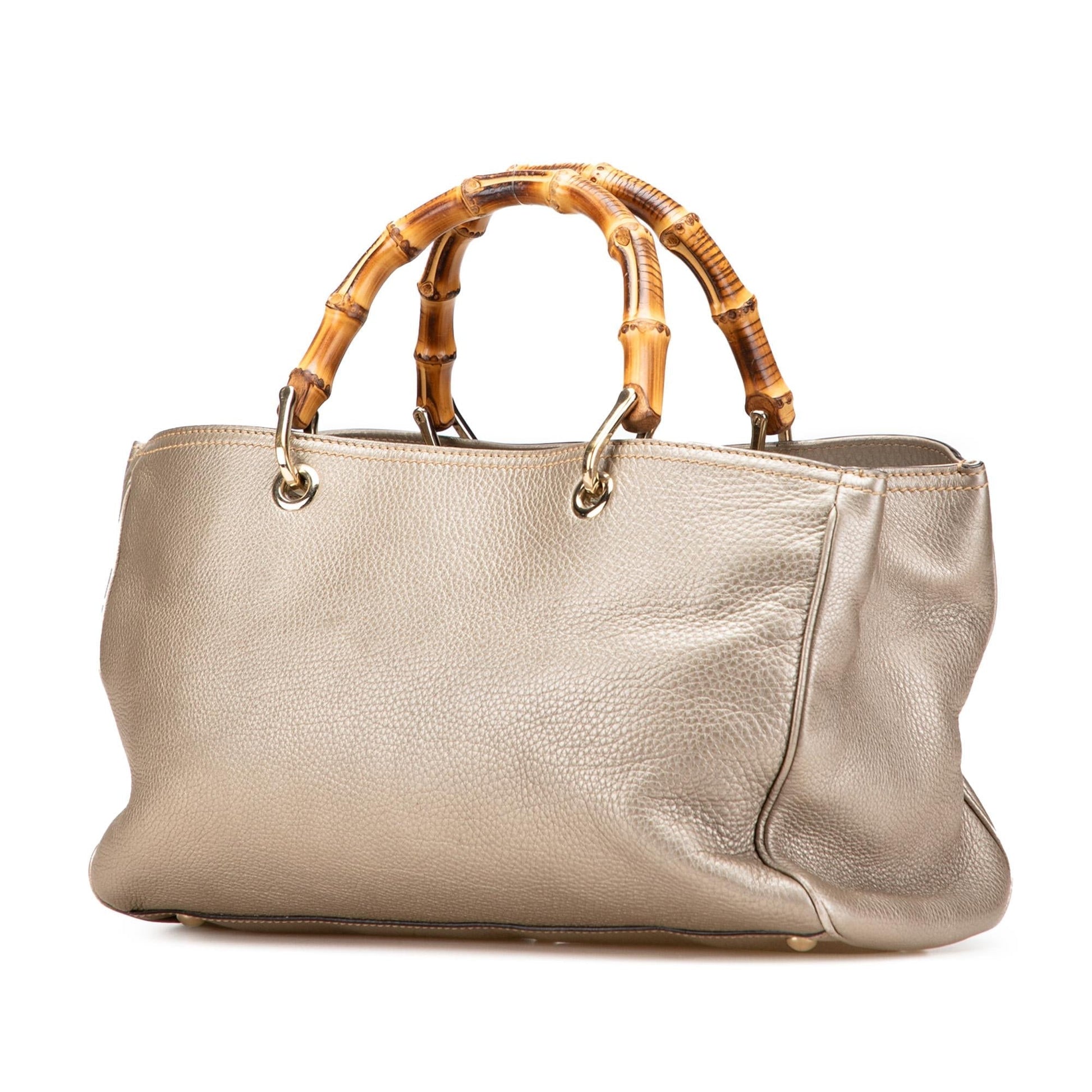 Gucci Medium Calfskin Bamboo Shopper Satchel