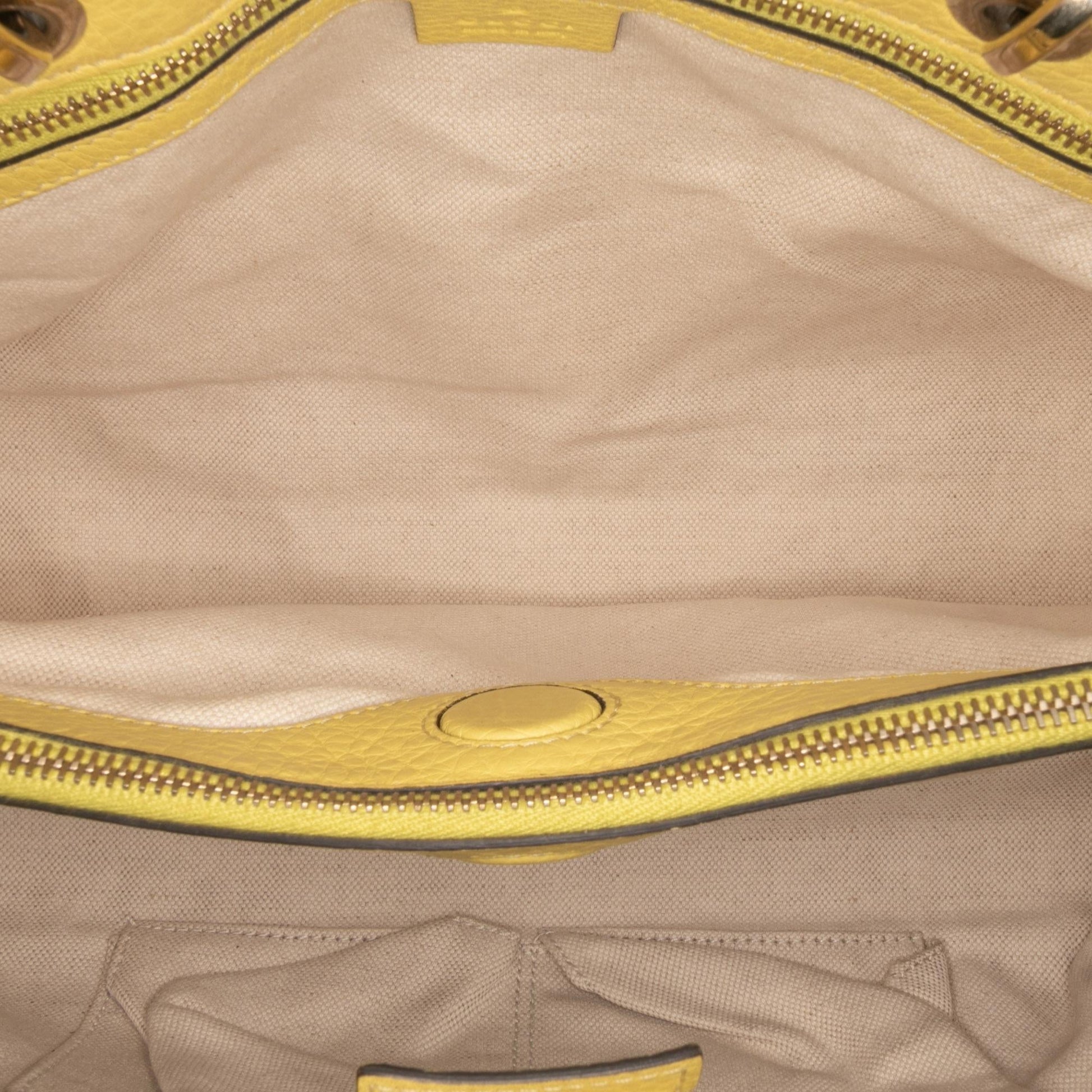 Gucci Medium Calfskin Bamboo Shopper Satchel