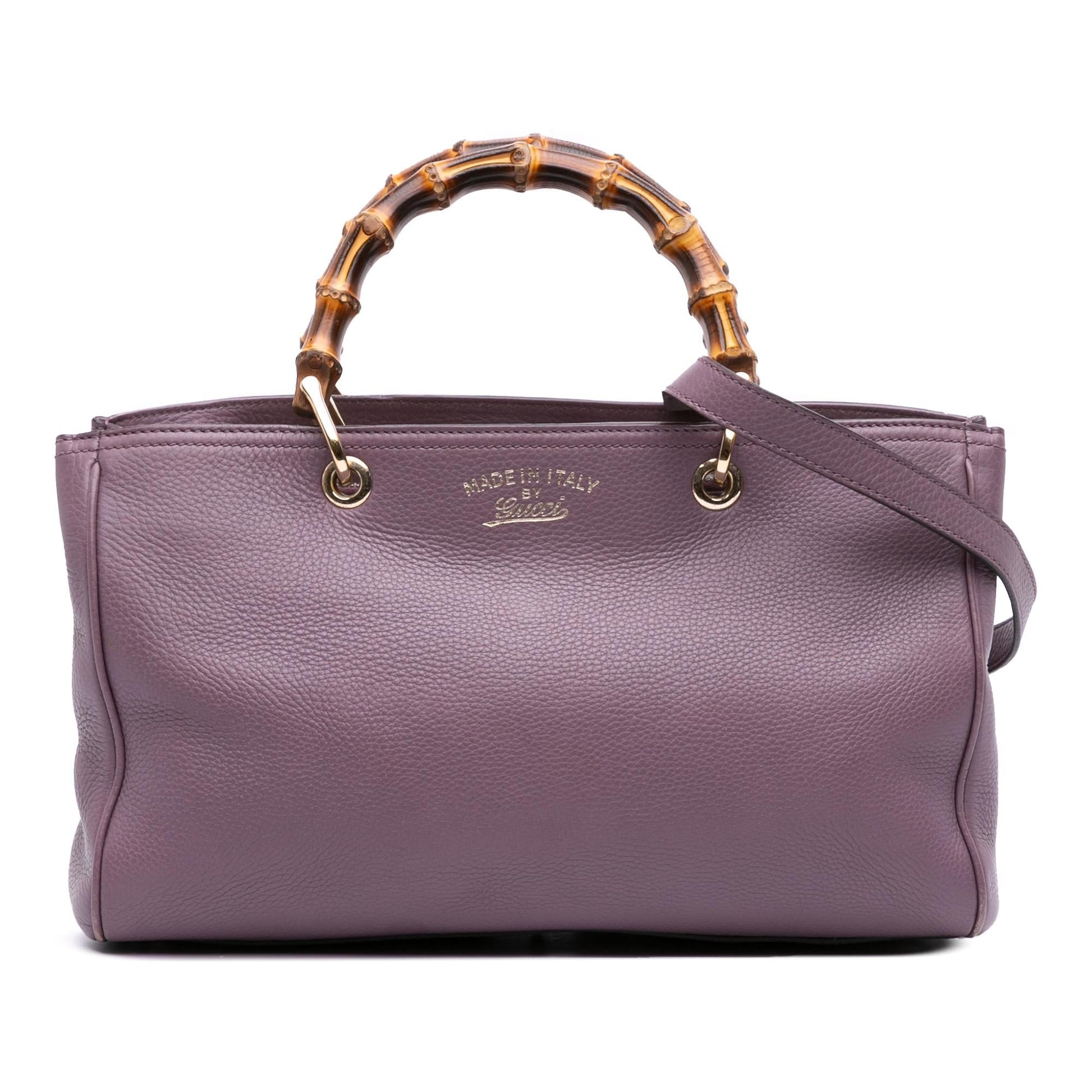 Gucci Medium Calfskin Bamboo Shopper Satchel