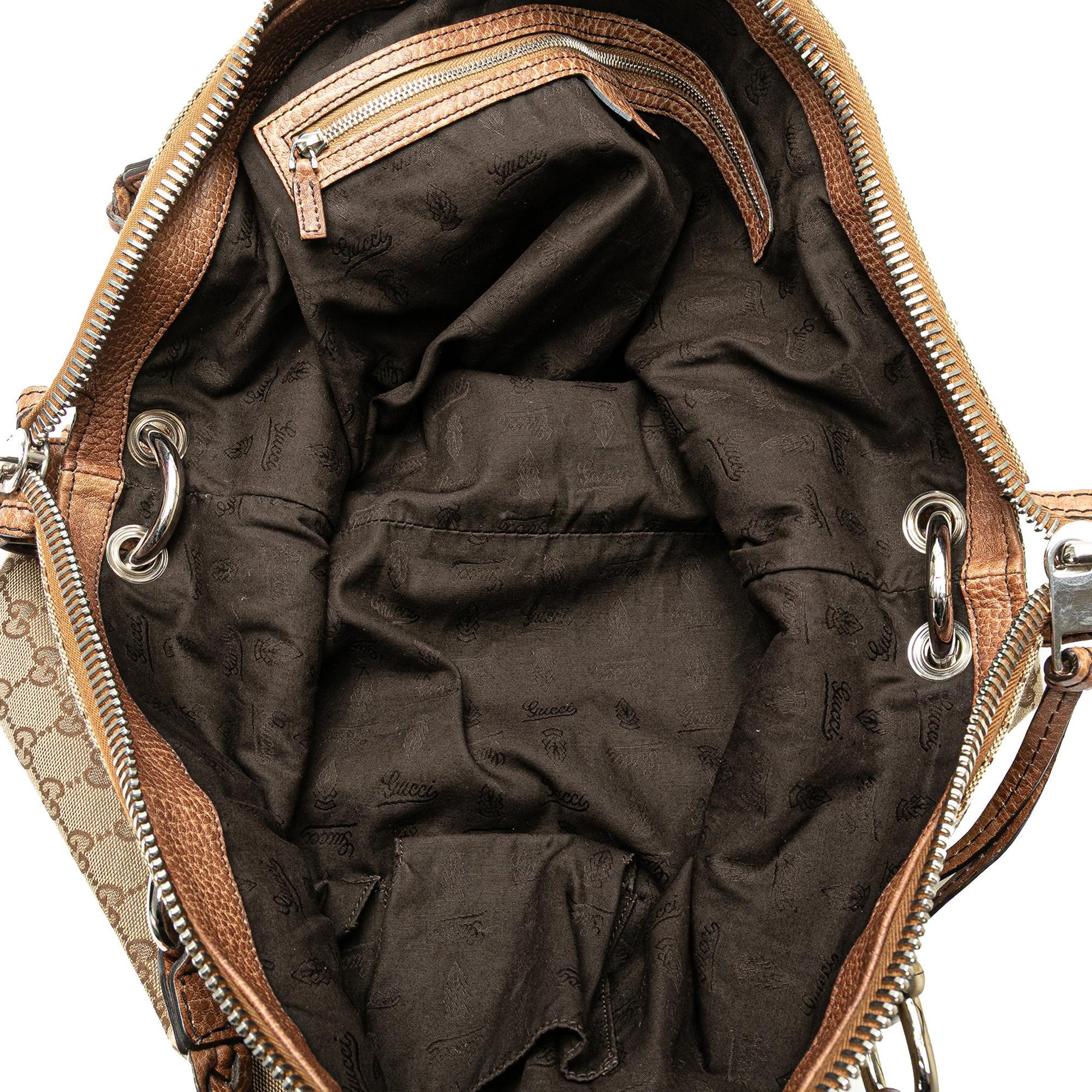 Gucci Medium GG Canvas Bamboo Bar Tote