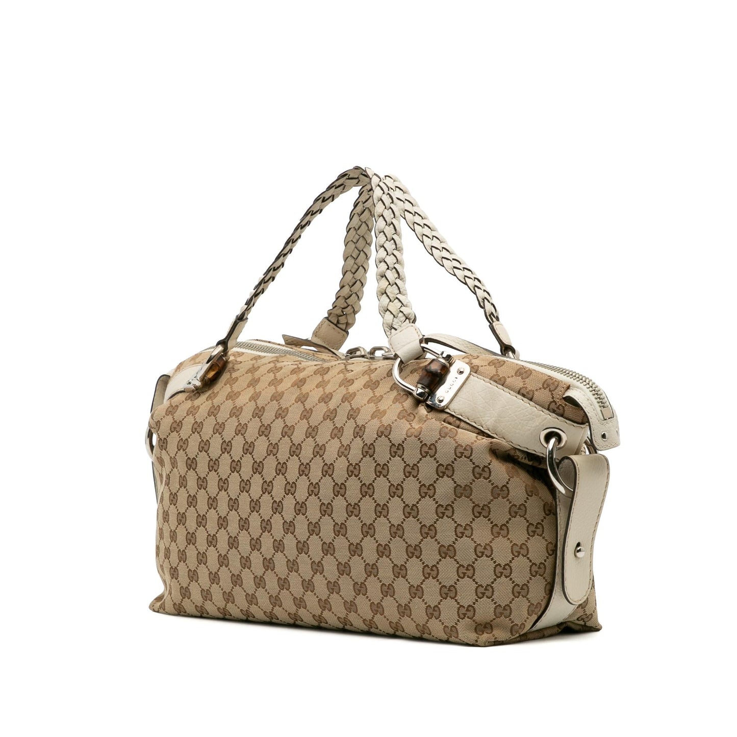 Gucci Medium GG Canvas Bamboo Bar Tote