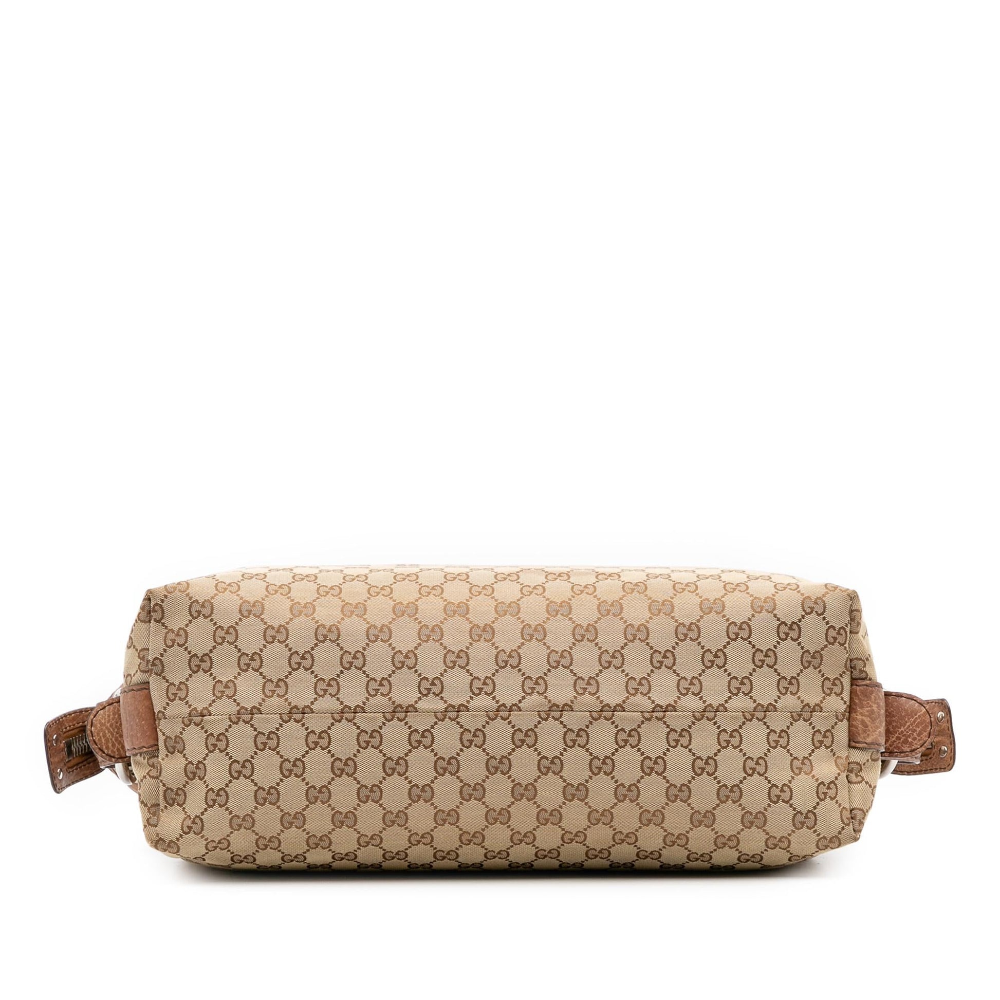 Gucci Medium GG Canvas Bamboo Bar Tote