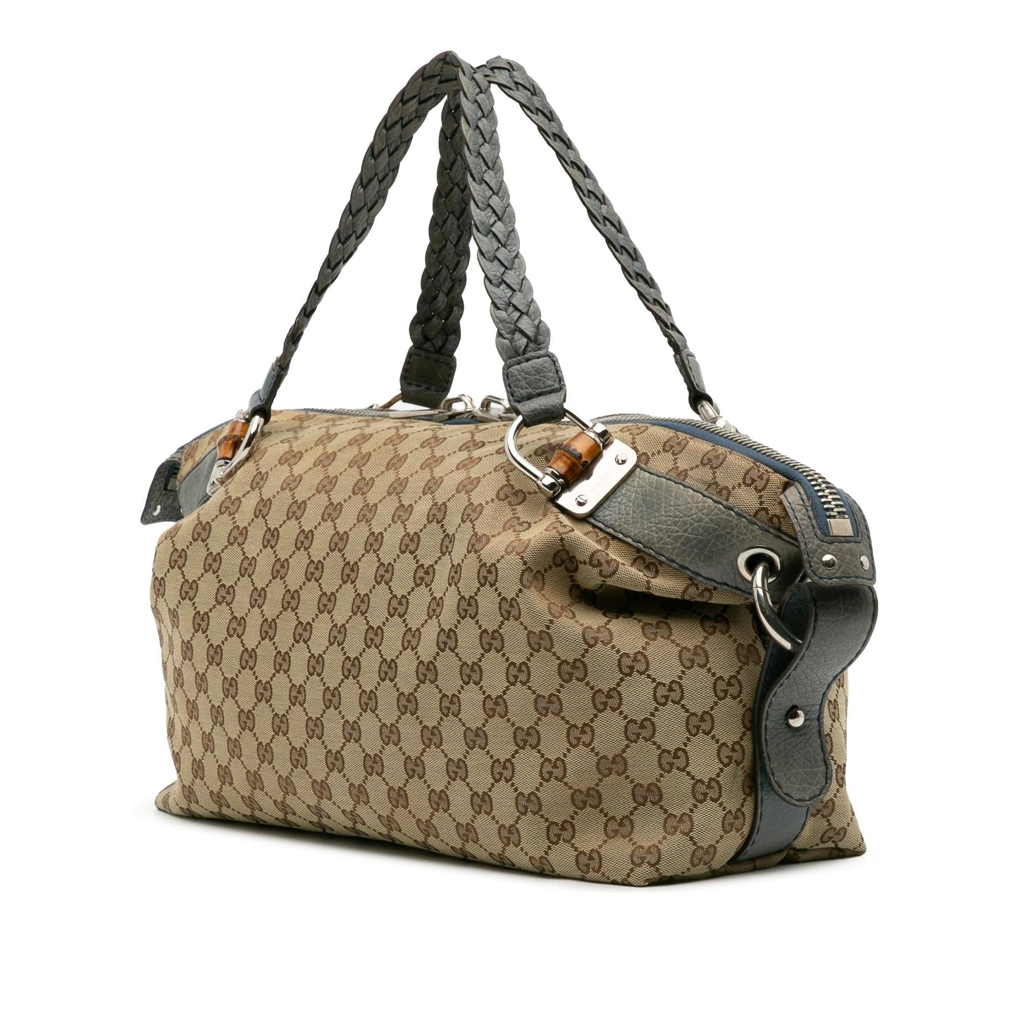 Gucci Medium GG Canvas Bamboo Bar Tote