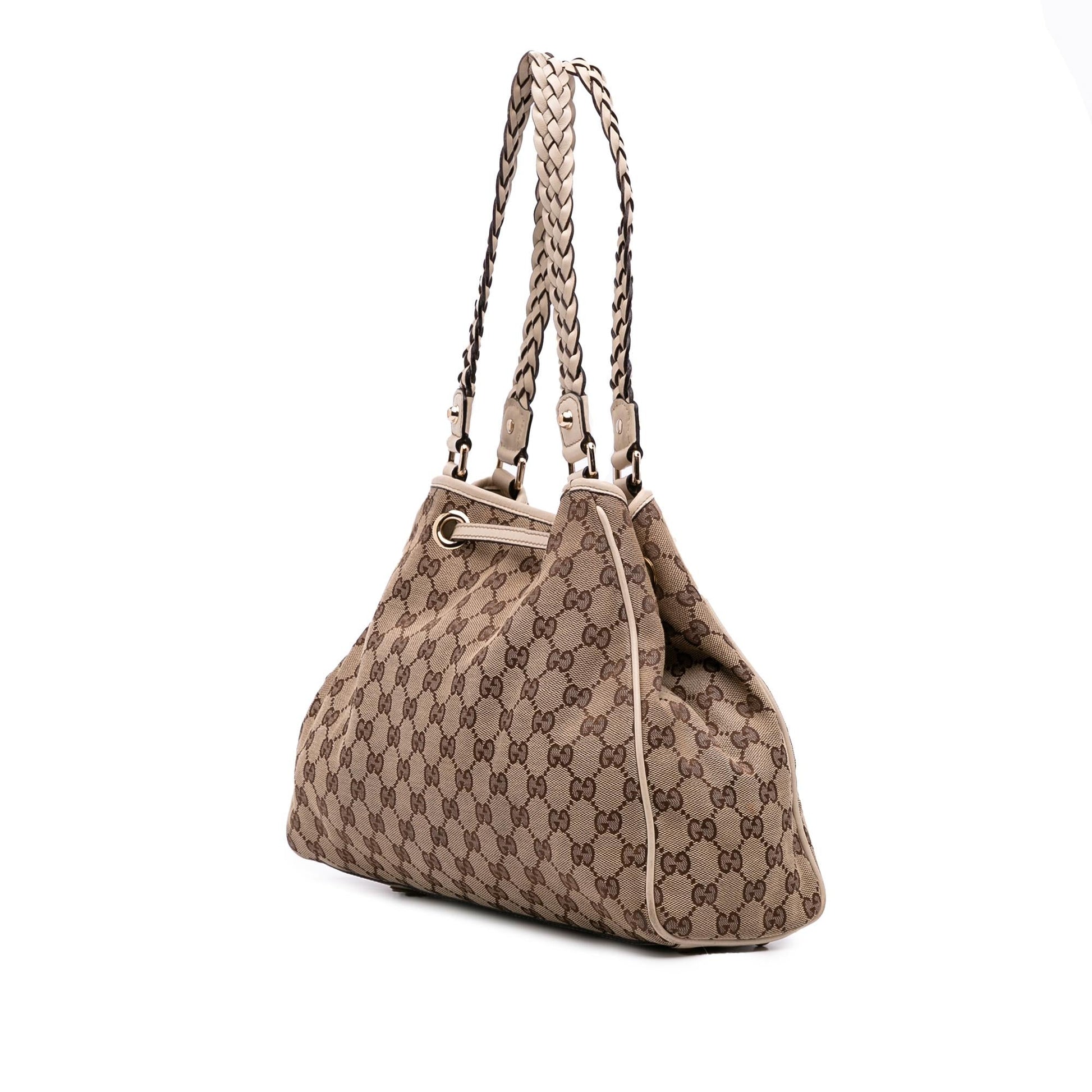 Gucci Medium GG Canvas Braided Peggy Tote