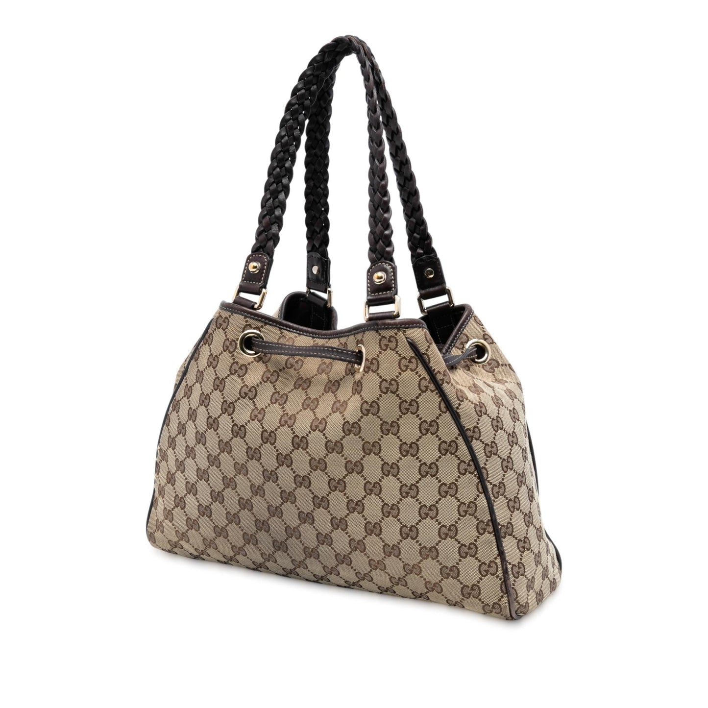 Gucci Medium GG Canvas Braided Peggy Tote