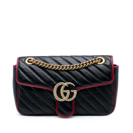 Gucci Medium GG Marmont Matelasse Diagonal Leather Torchon Shoulder Bag