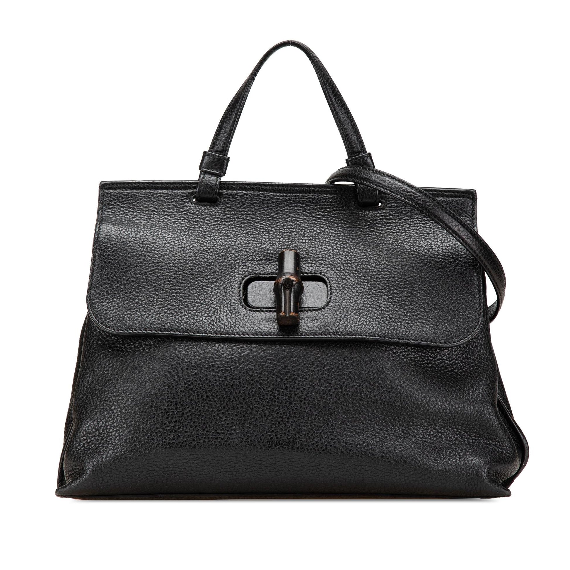Gucci Medium Leather Bamboo Daily Satchel