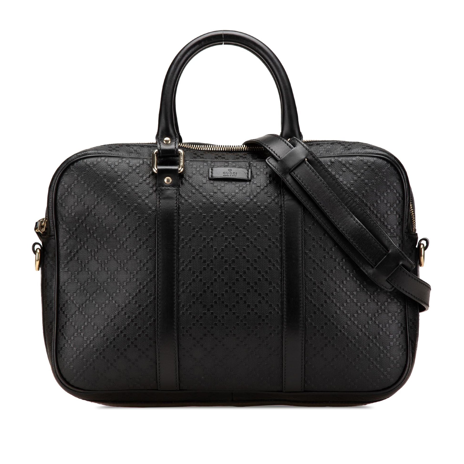 Gucci Medium Leather Diamante Bright Business Bag