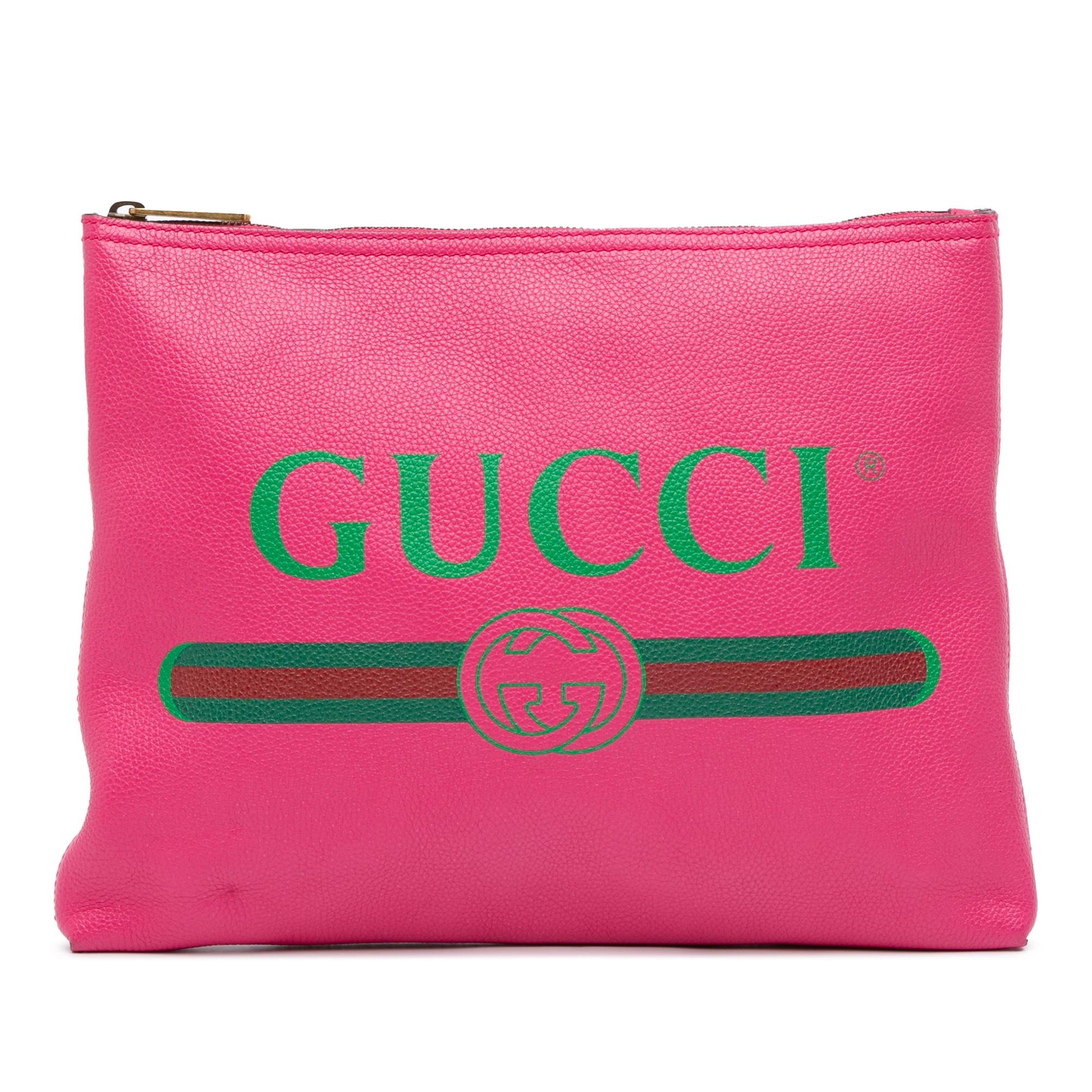 Gucci Medium Leather Logo Portfolio Clutch