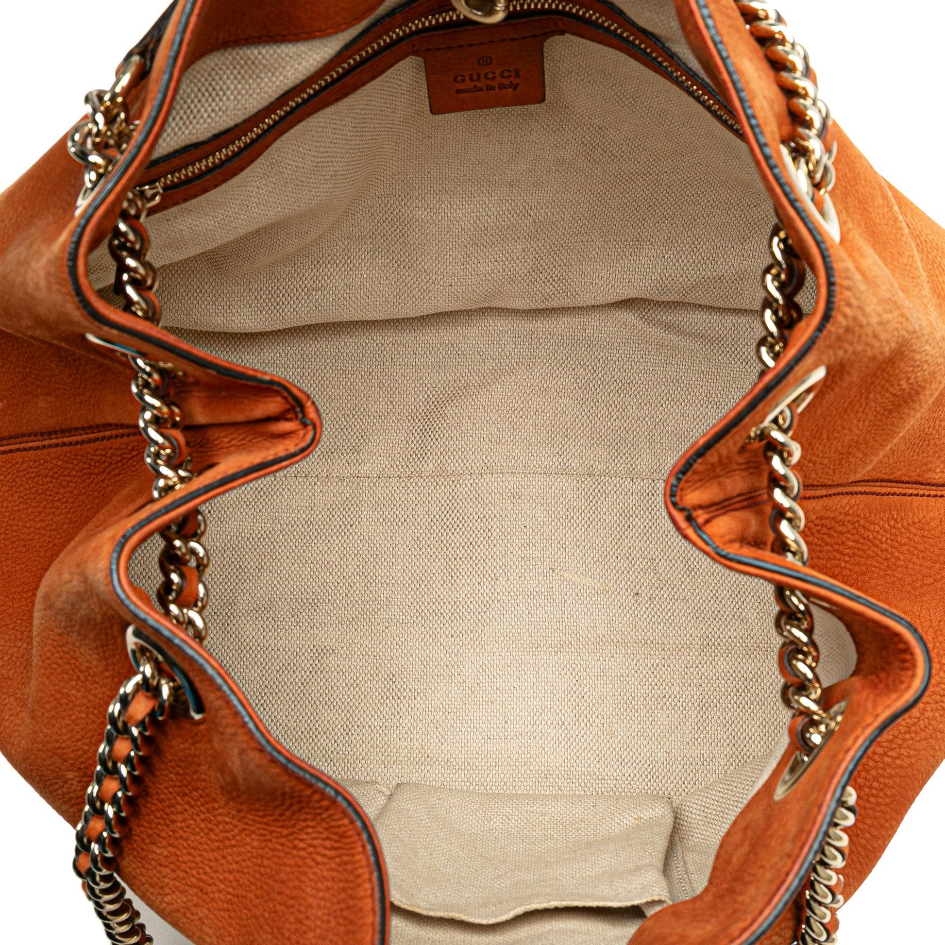Gucci Medium Nubuck Leather Soho Chain Tote