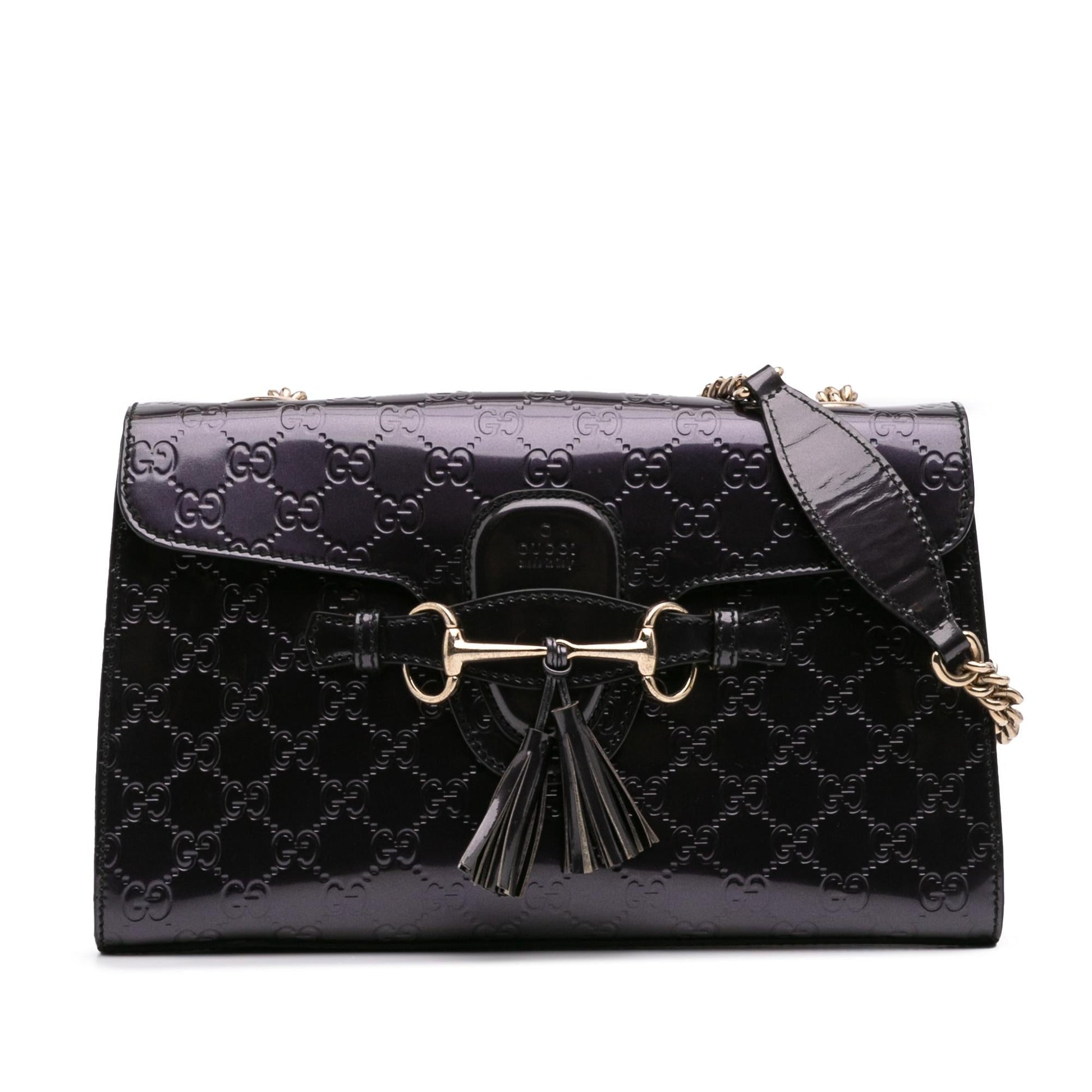 Gucci Medium Patent Guccissima Emily Shoulder Bag