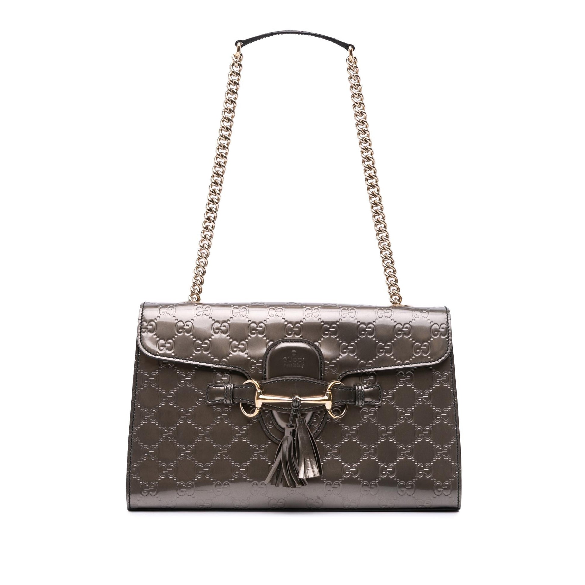 Gucci Medium Patent Guccissima Emily Shoulder Bag