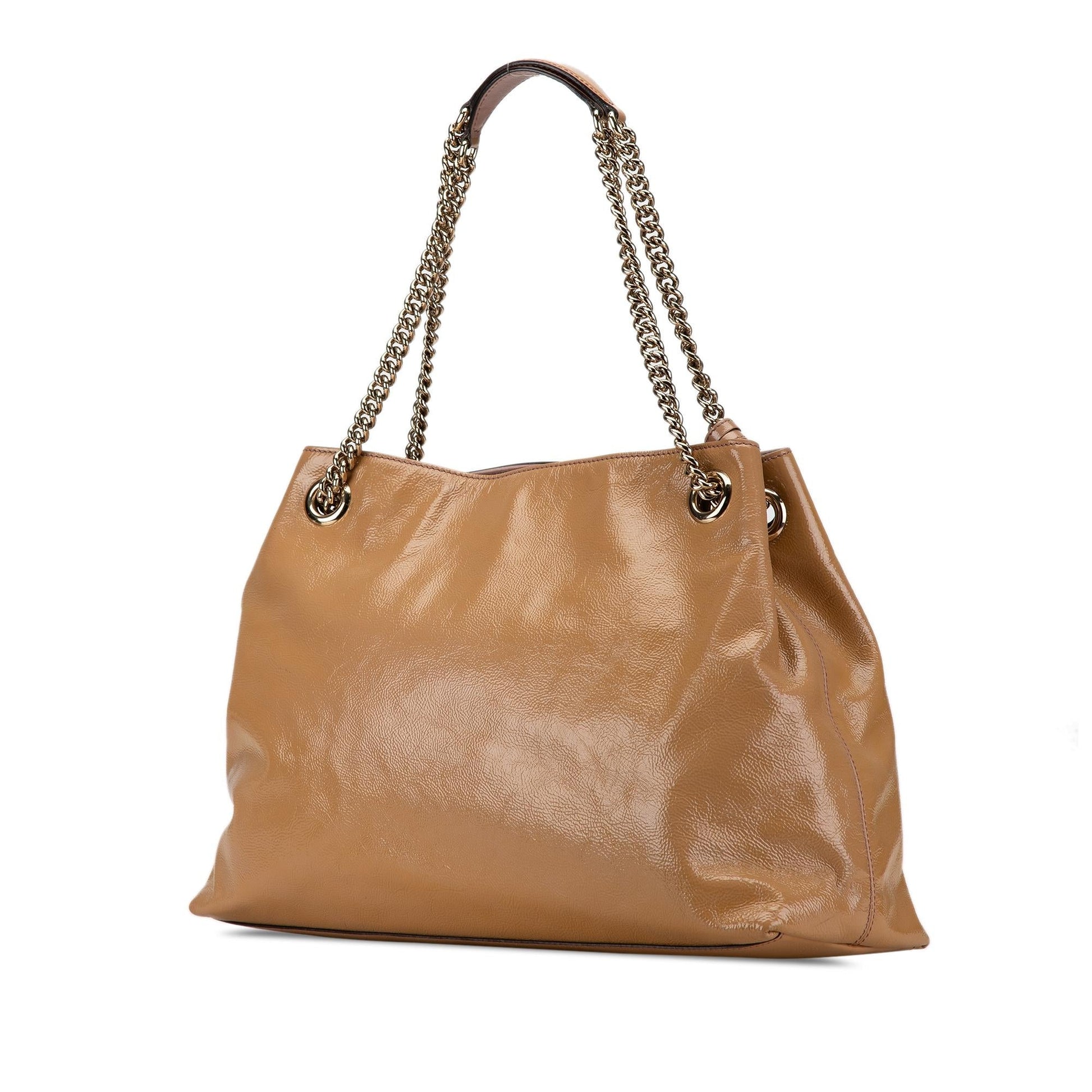 Gucci Medium Patent Soho Chain Tote (SHG-wf1hvh)