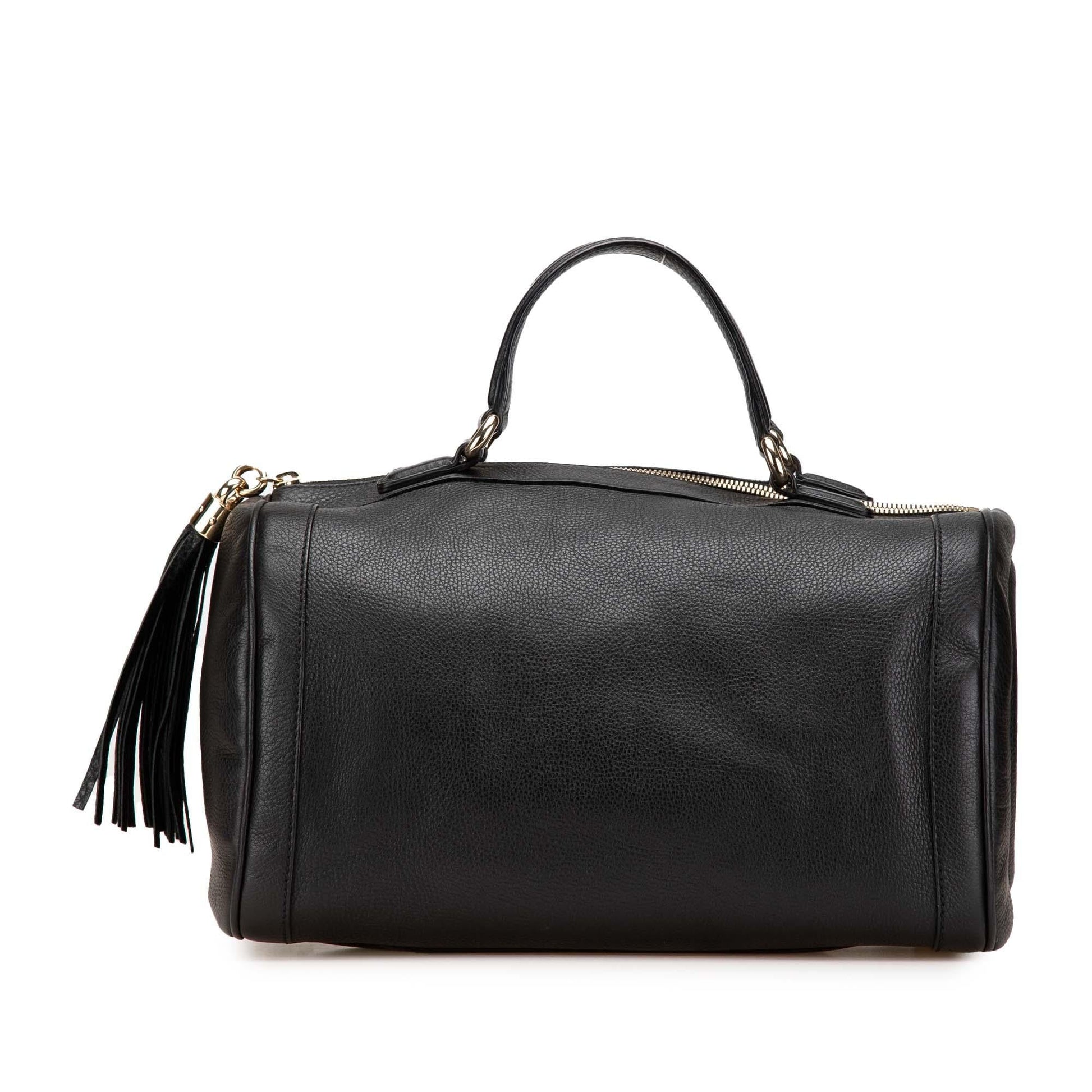 Gucci Medium Pebbled Calfskin Soho Boston Bag