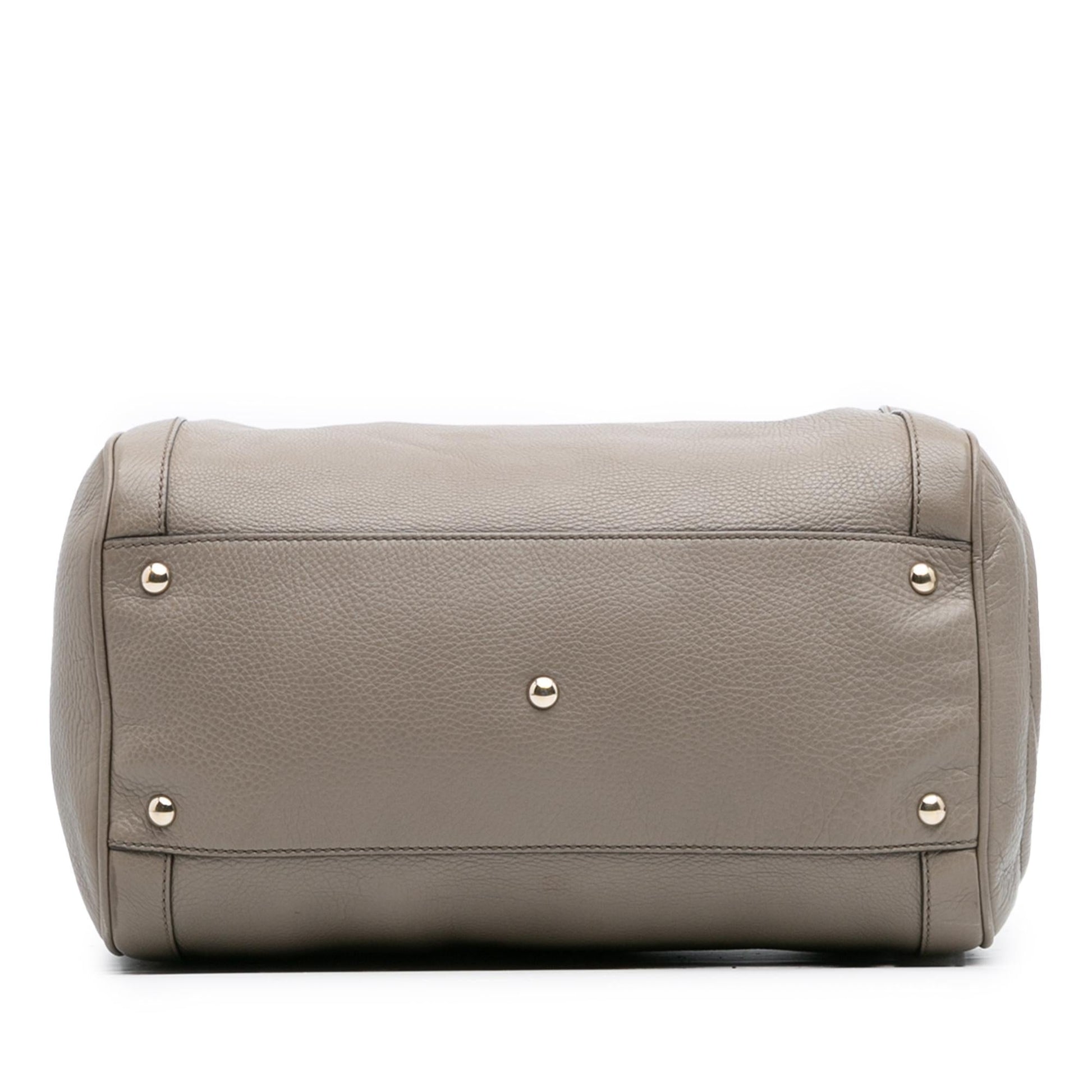 Gucci Medium Pebbled Calfskin Soho Boston Bag