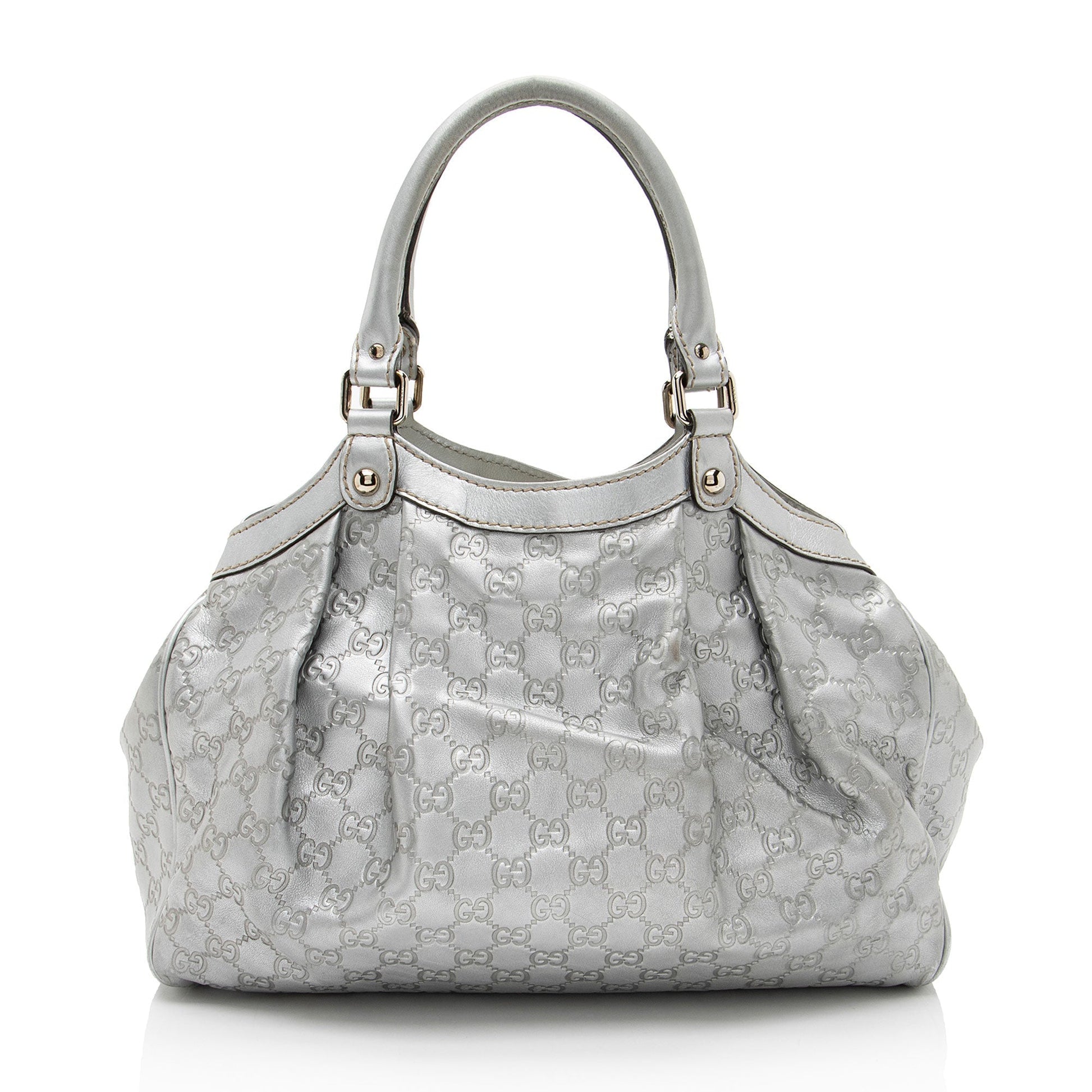 Gucci Metallic Guccissima Leather Sukey Medium Tote