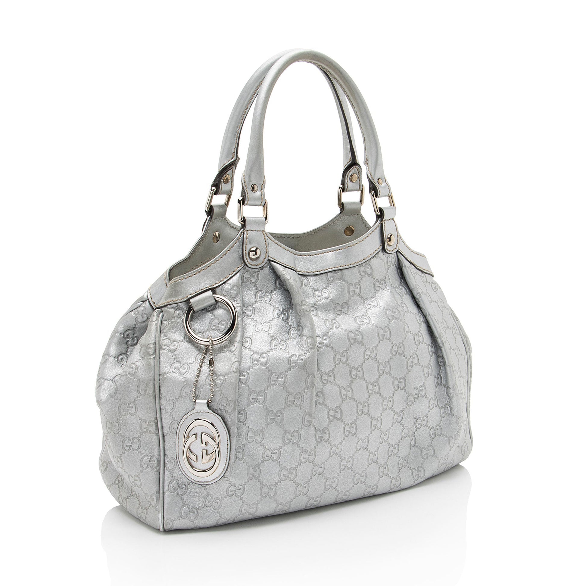 Gucci Metallic Guccissima Leather Sukey Medium Tote
