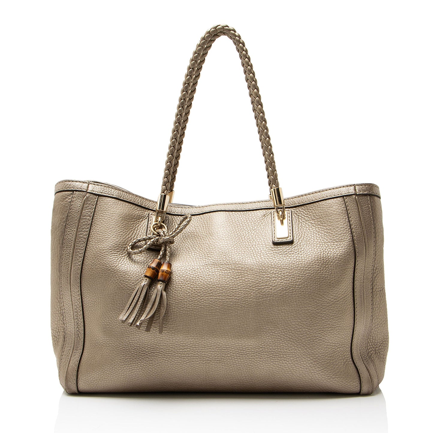 Gucci Metallic Leather Bella Medium Tote