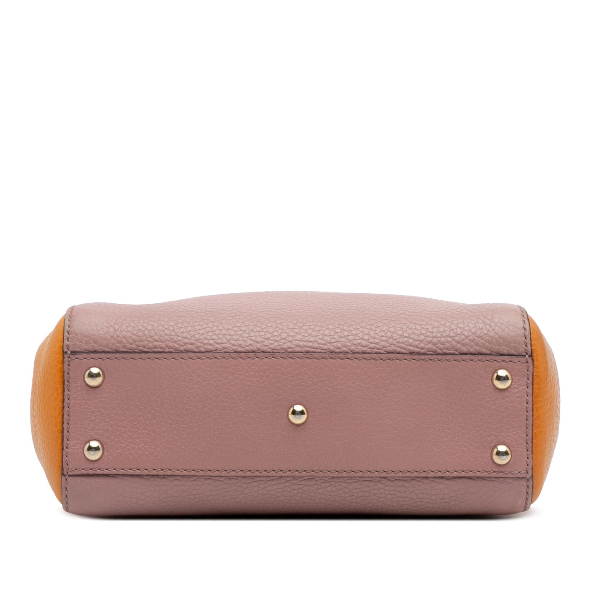 Gucci Mini Bicolor Calfskin Bamboo Shopper Satchel