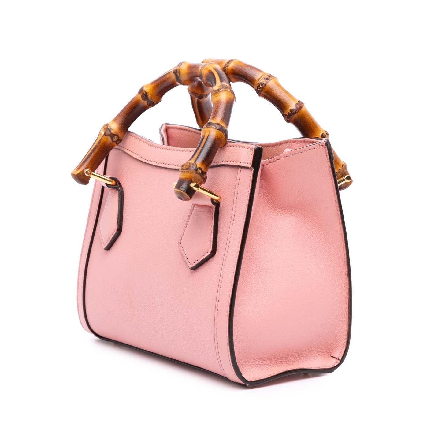 Gucci Mini Calfskin Bamboo Diana Satchel