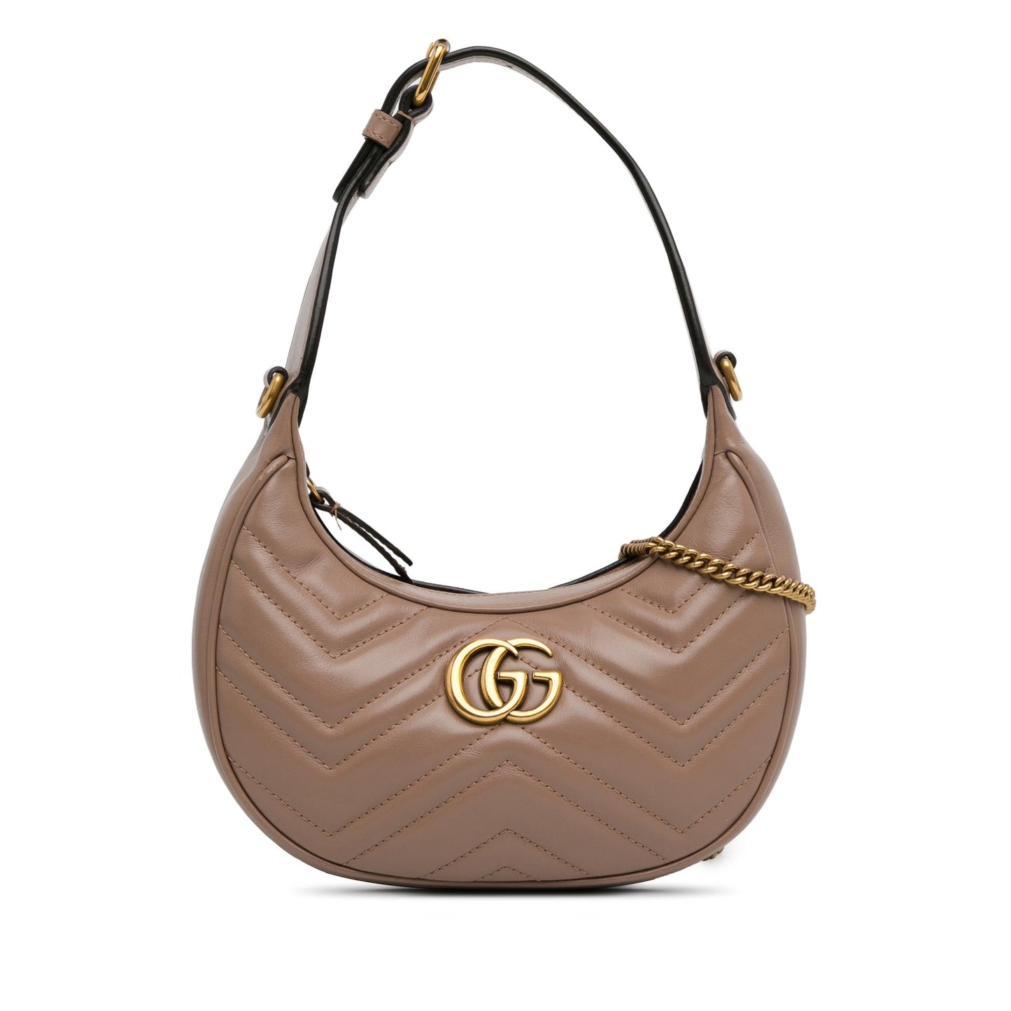 Gucci Mini GG Marmont Half Moon Bag (SHG-IhG8D5)