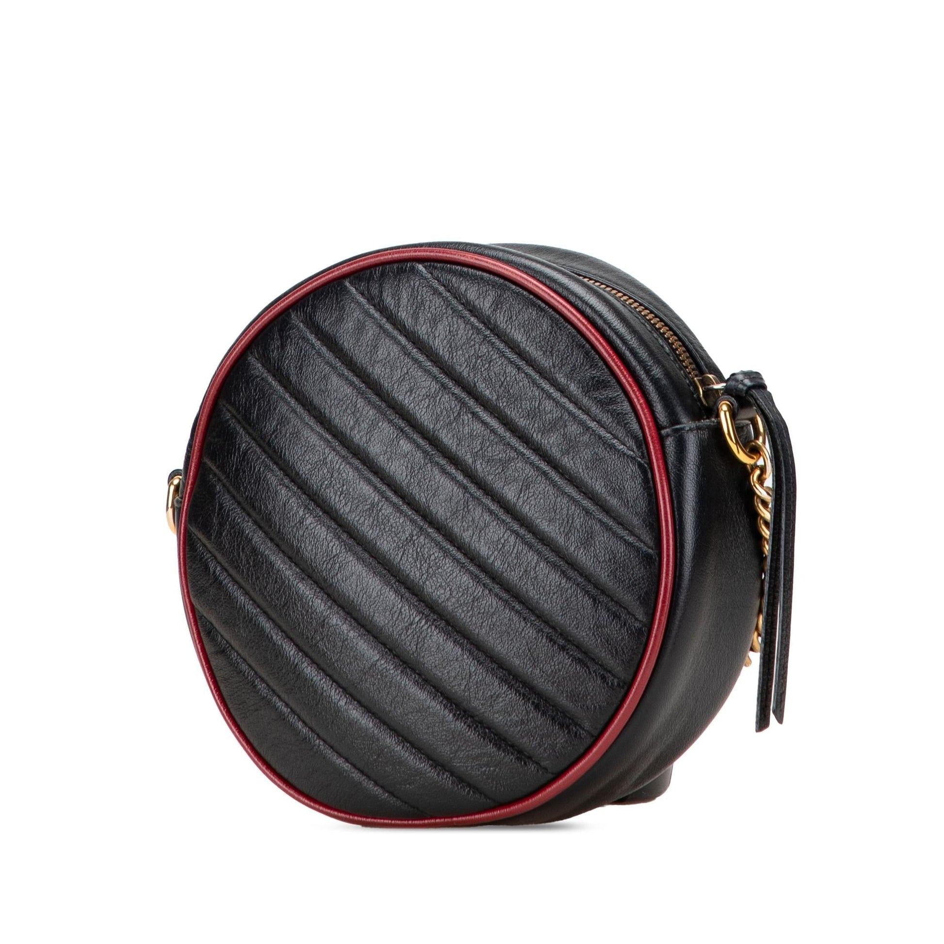 Gucci Mini GG Marmont Matelasse Leather Torchon Round Crossbody