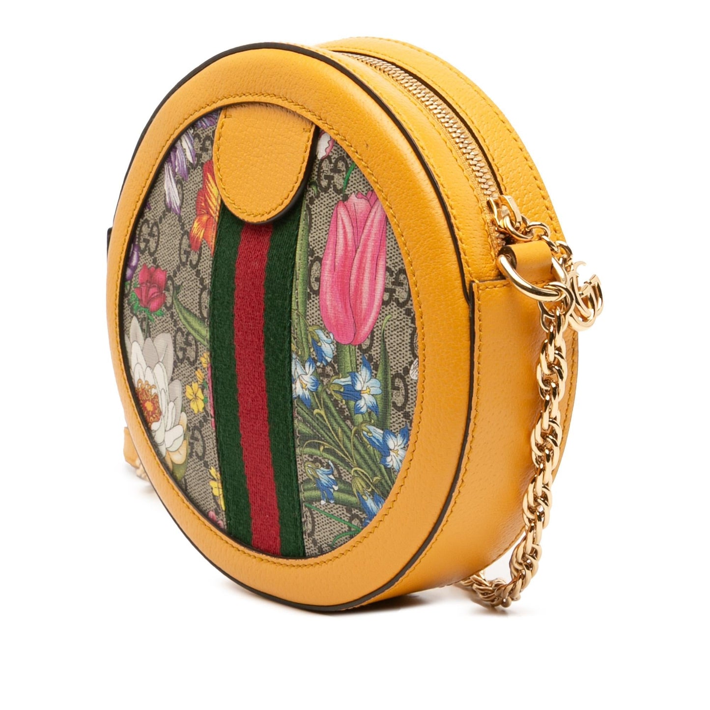 Gucci Mini GG Supreme Flora Ophidia Round Crossbody