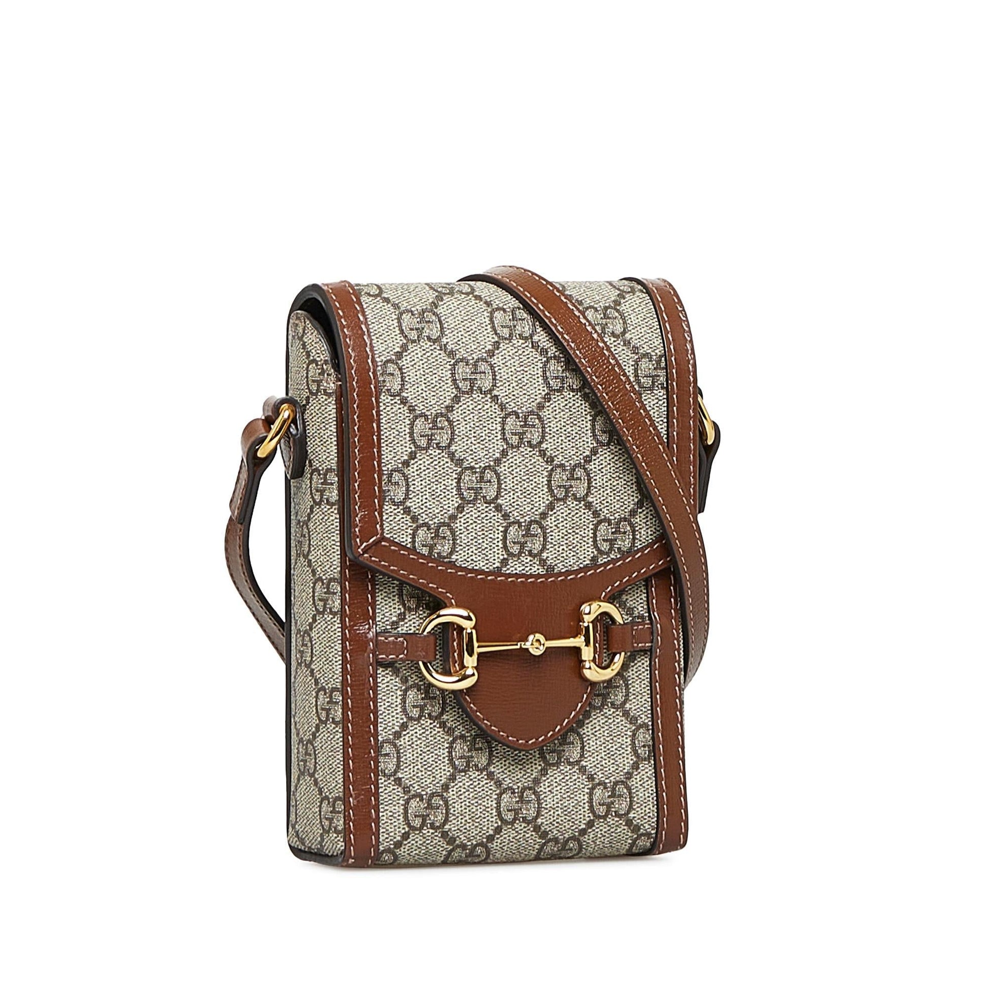 Gucci Mini GG Supreme Horsebit 1955 Crossbody Bag (SHG-UTCgC3)