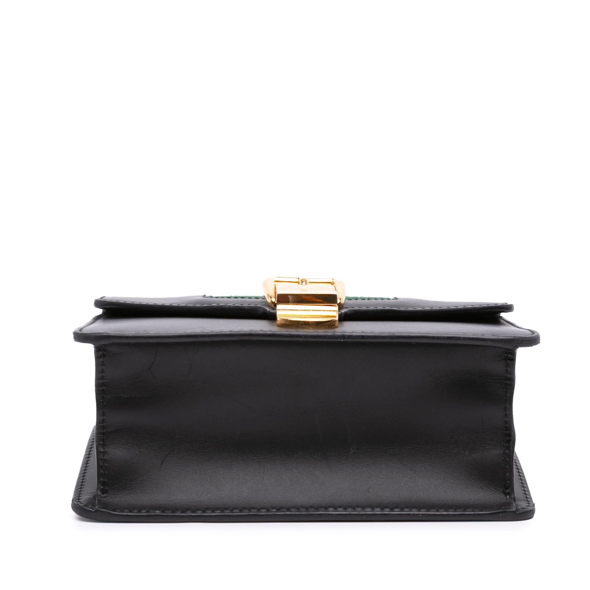 Gucci Mini Leather Web Sylvie Chain Crossbody