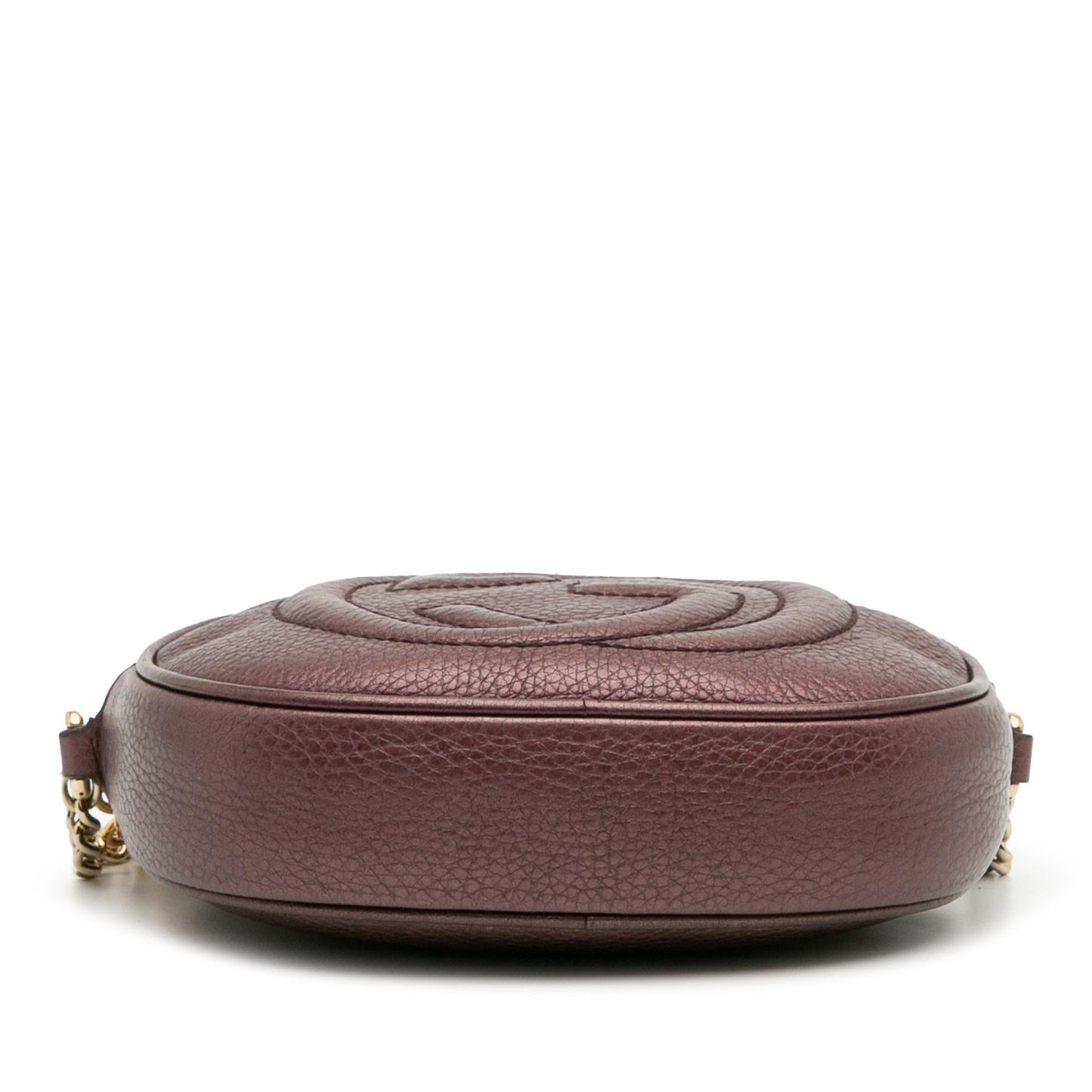 Gucci Mini Metallic Pebbled Calfskin Soho Chain Crossbody
