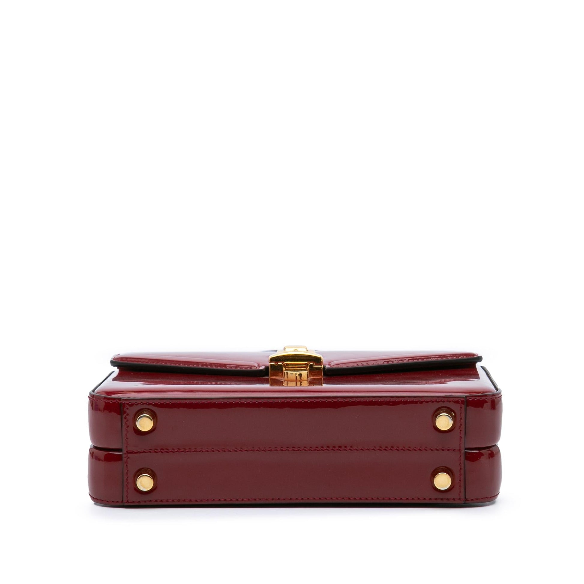 Gucci Mini Patent Sylvie 1969 Top Handle Bag