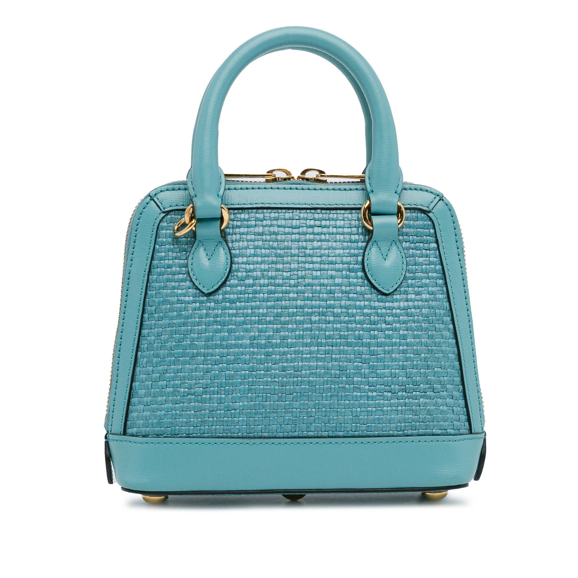 Gucci Mini Raffia Horsebit 1955 Top Handle Bag (SHG-TqNTHU)