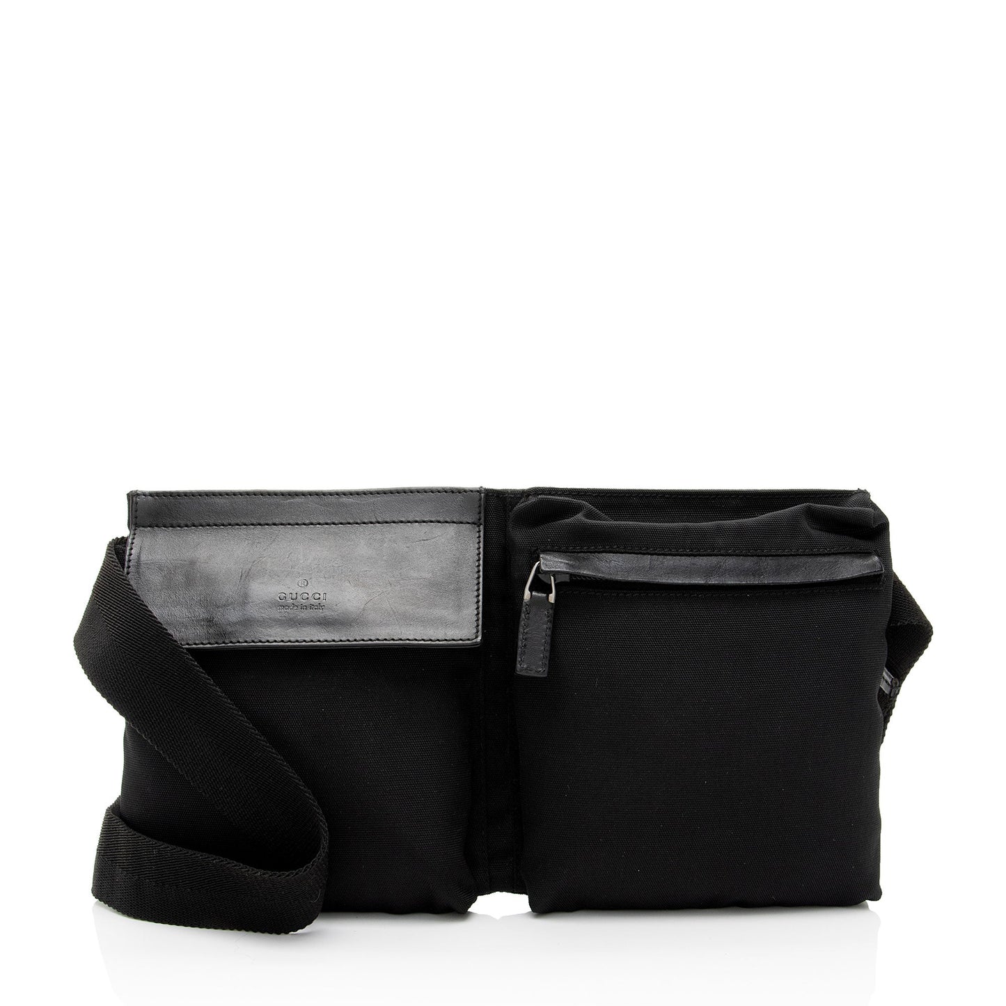 Gucci Nylon Leather Canvas Shoulder Bag