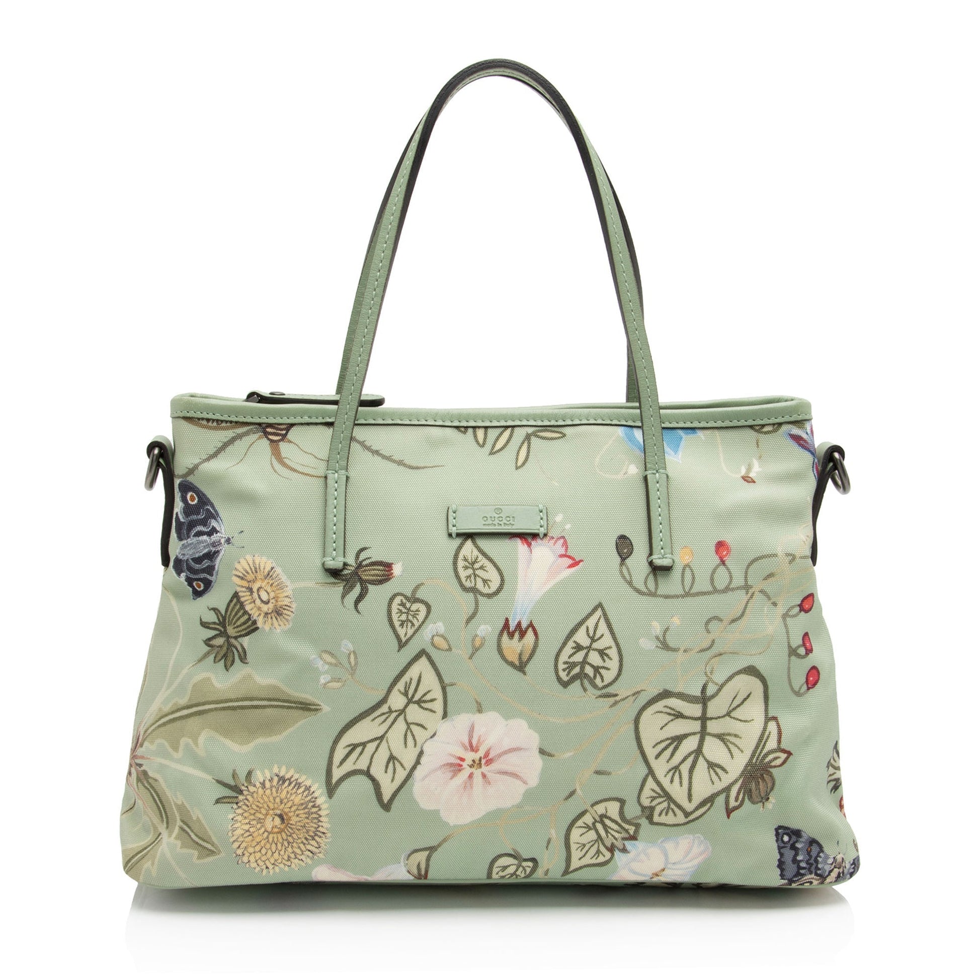 Gucci Nylon Leather Canvas Tote