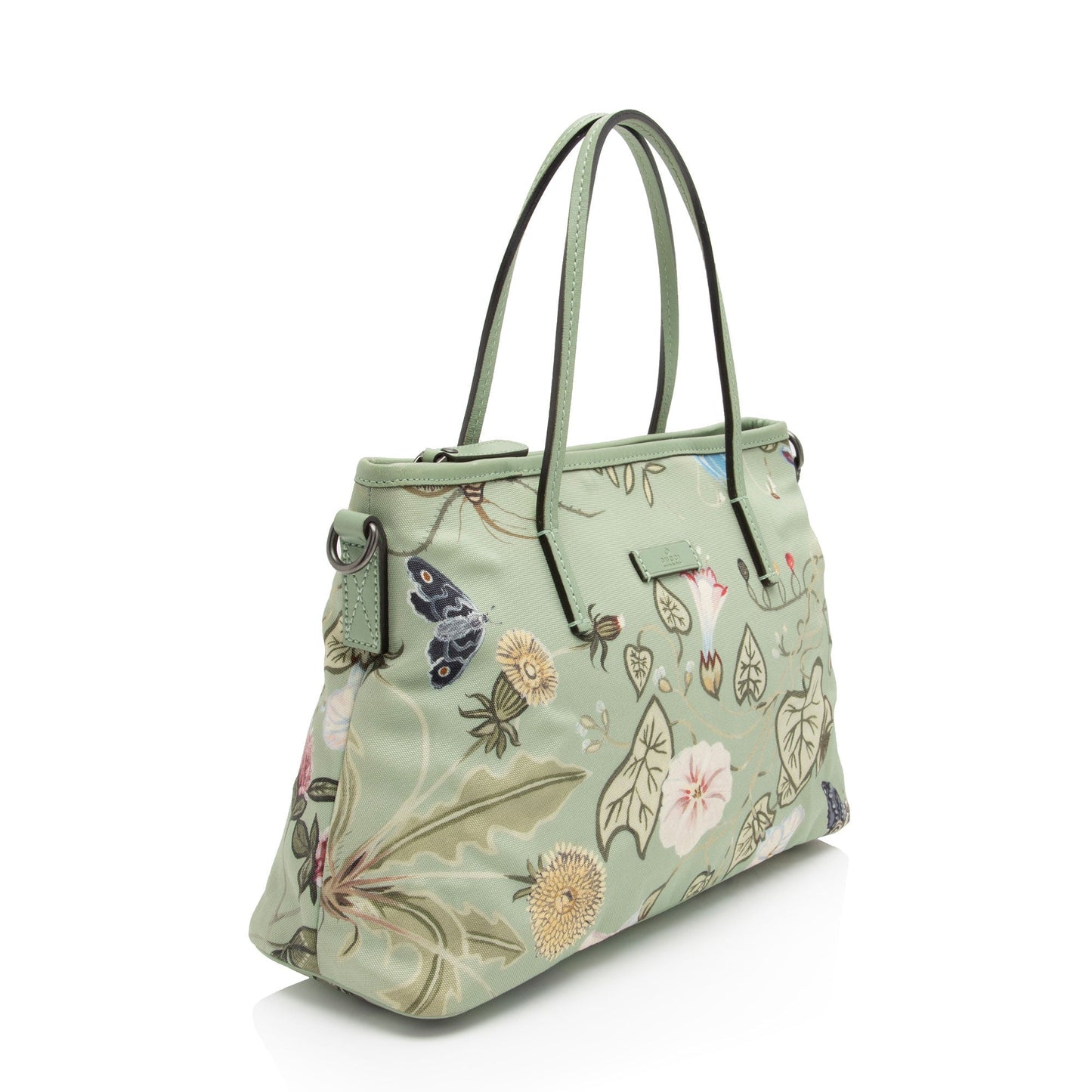 Gucci Nylon Leather Canvas Tote