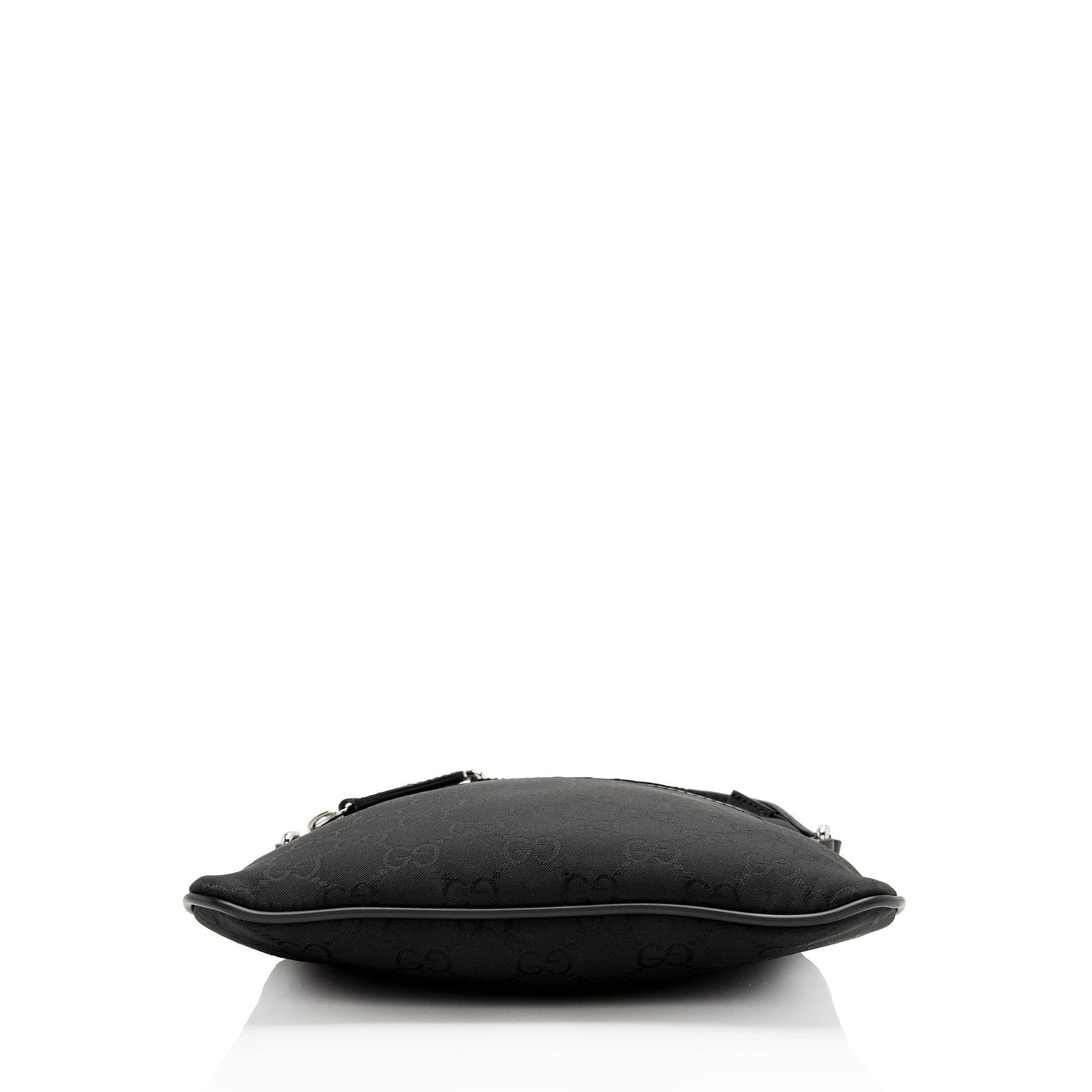 Gucci Nylon Monogram Small Flat Messenger Bag (SHF-uRak7p)