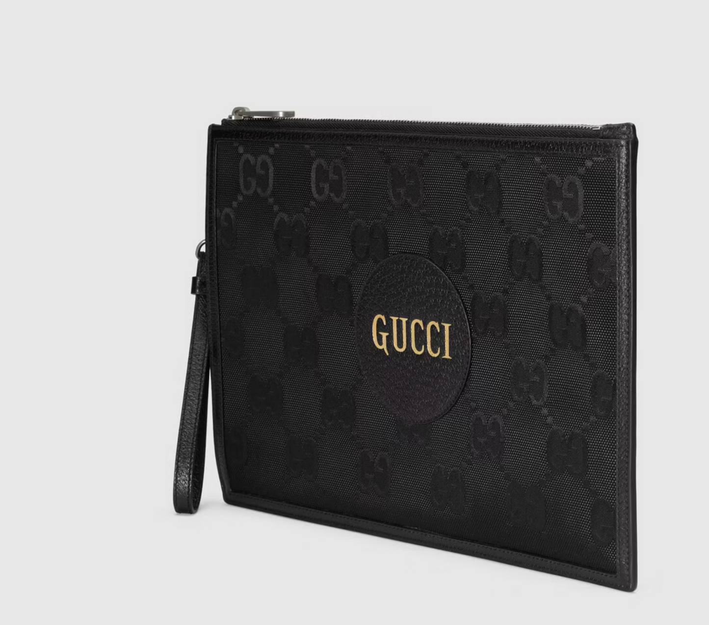 Gucci Nylon Pochette Leather Clutch