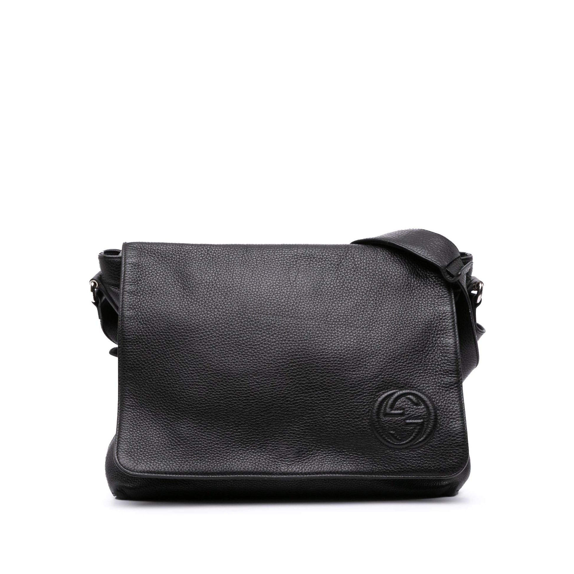 Gucci Pebbled Calfskin Soho Messenger Bag