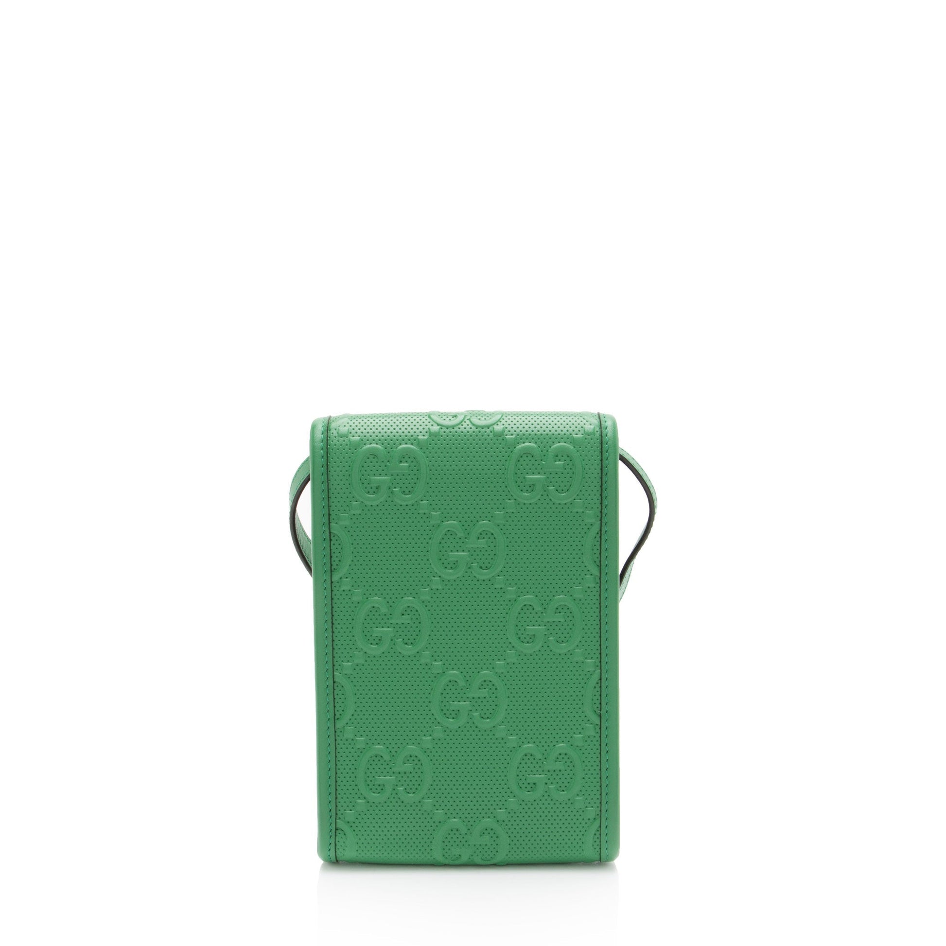 Gucci Perforated GG Embossed Leather Mini Flap Crossbody