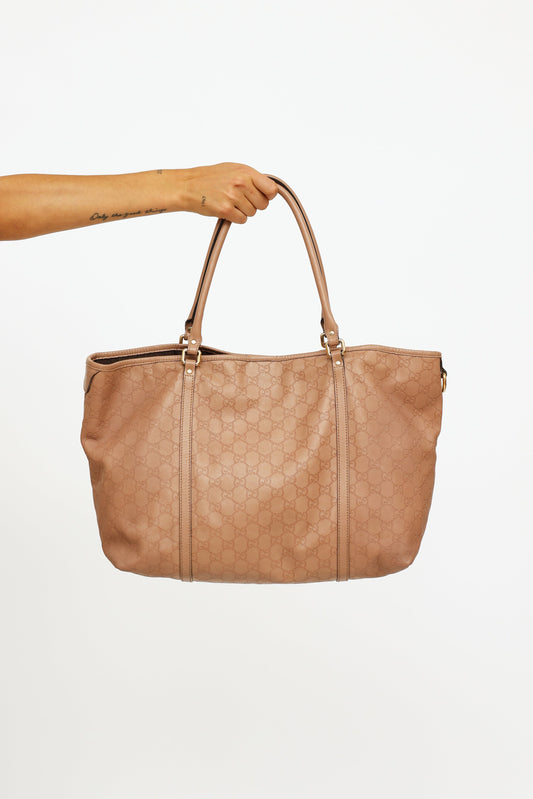 Gucci Guccissima Pink Leather Monogram Tote