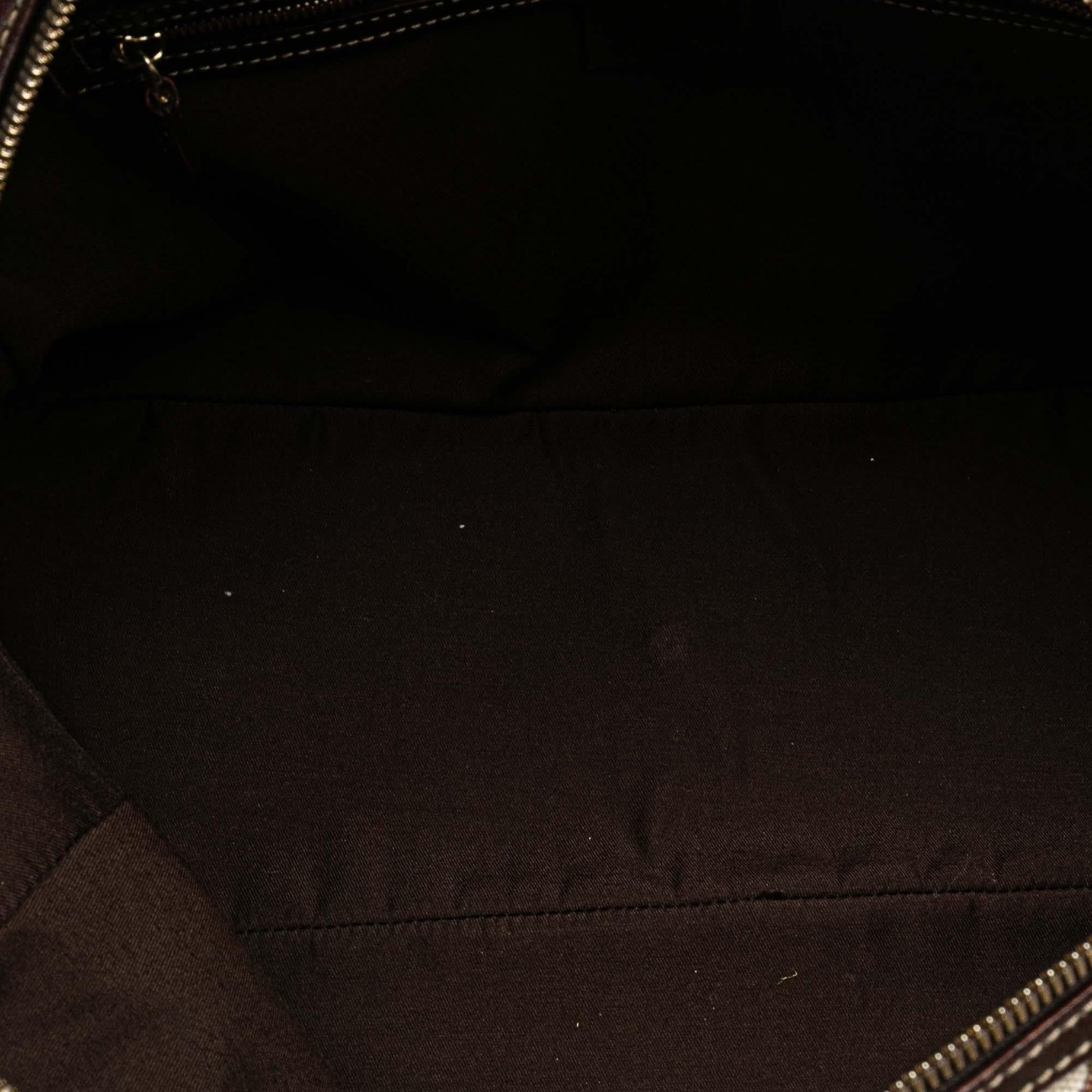 Gucci Printed Canvas Bamboo Horsebit Handbag