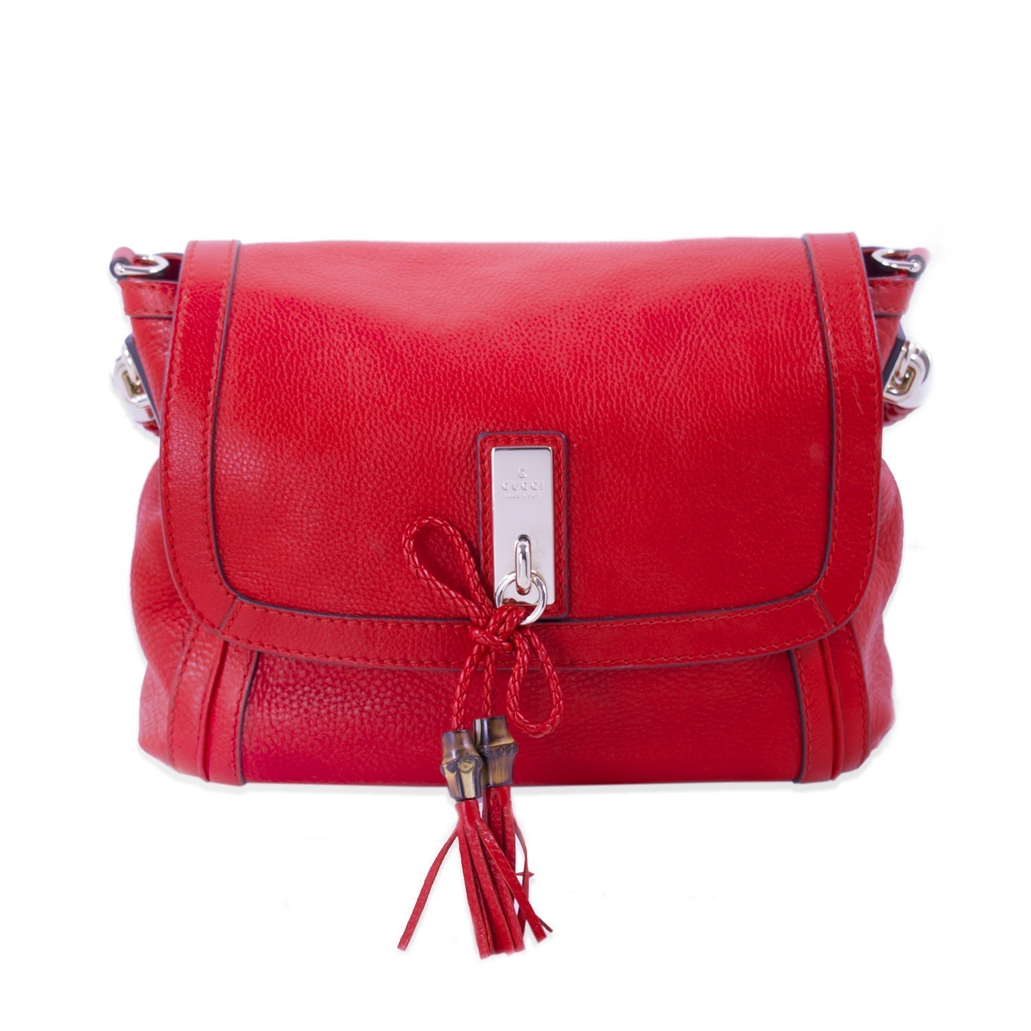 Gucci Red Leather Shoulder Bag Style 1