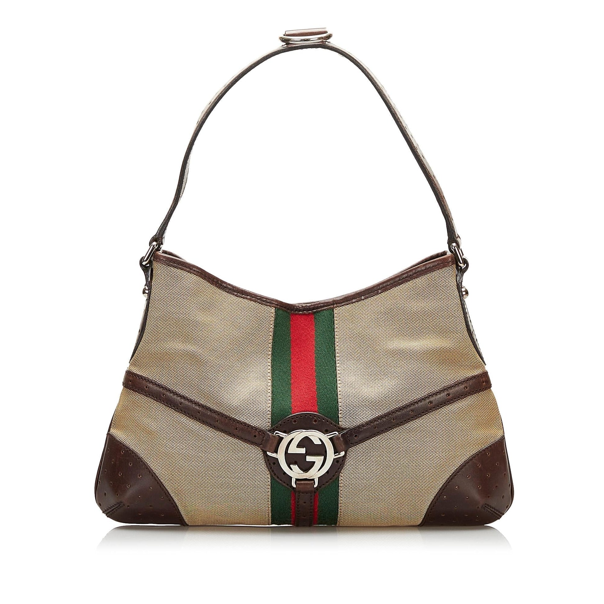 Gucci Web Canvas Shoulder Bag Style 3