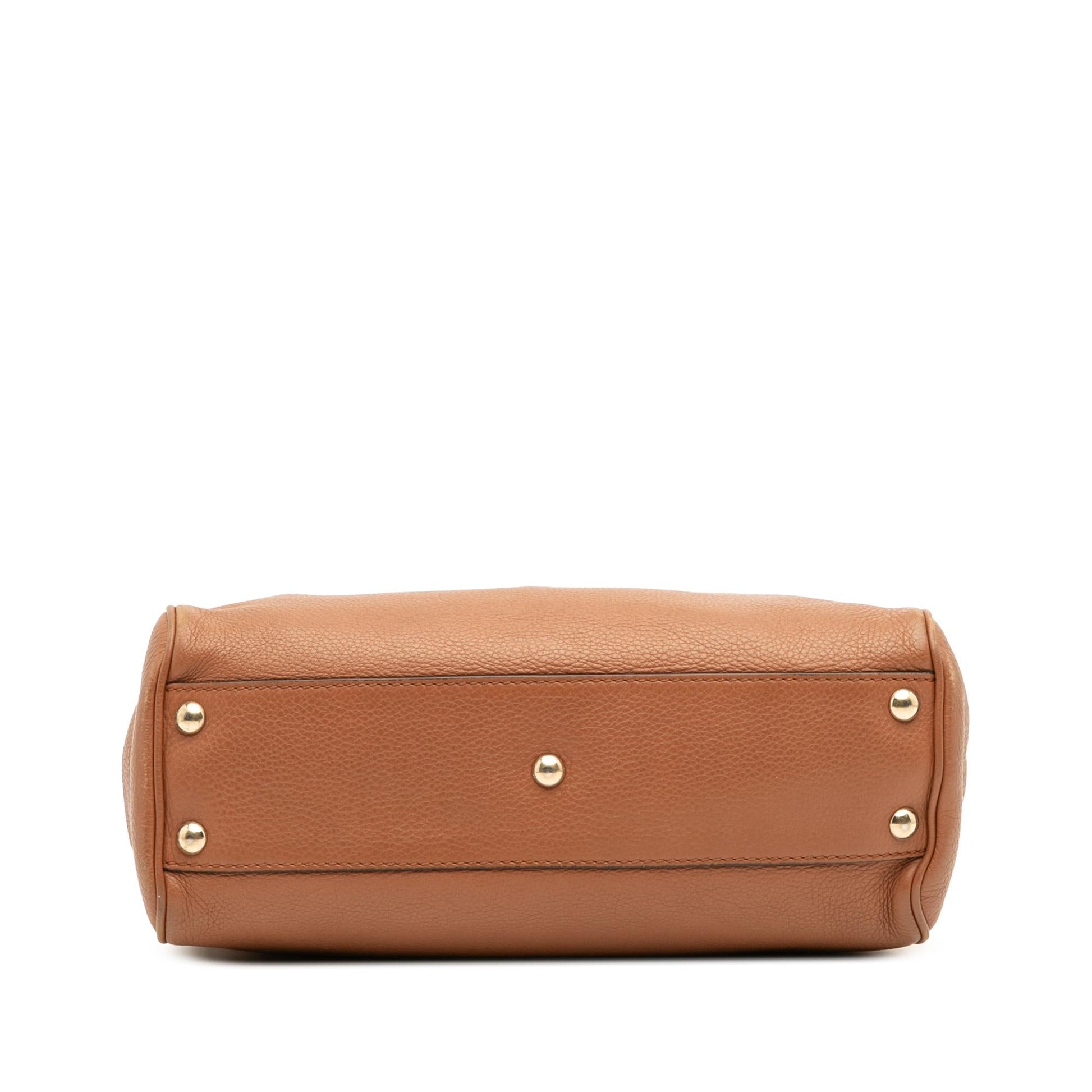 Gucci Small Calfskin Bamboo Shopper Satchel