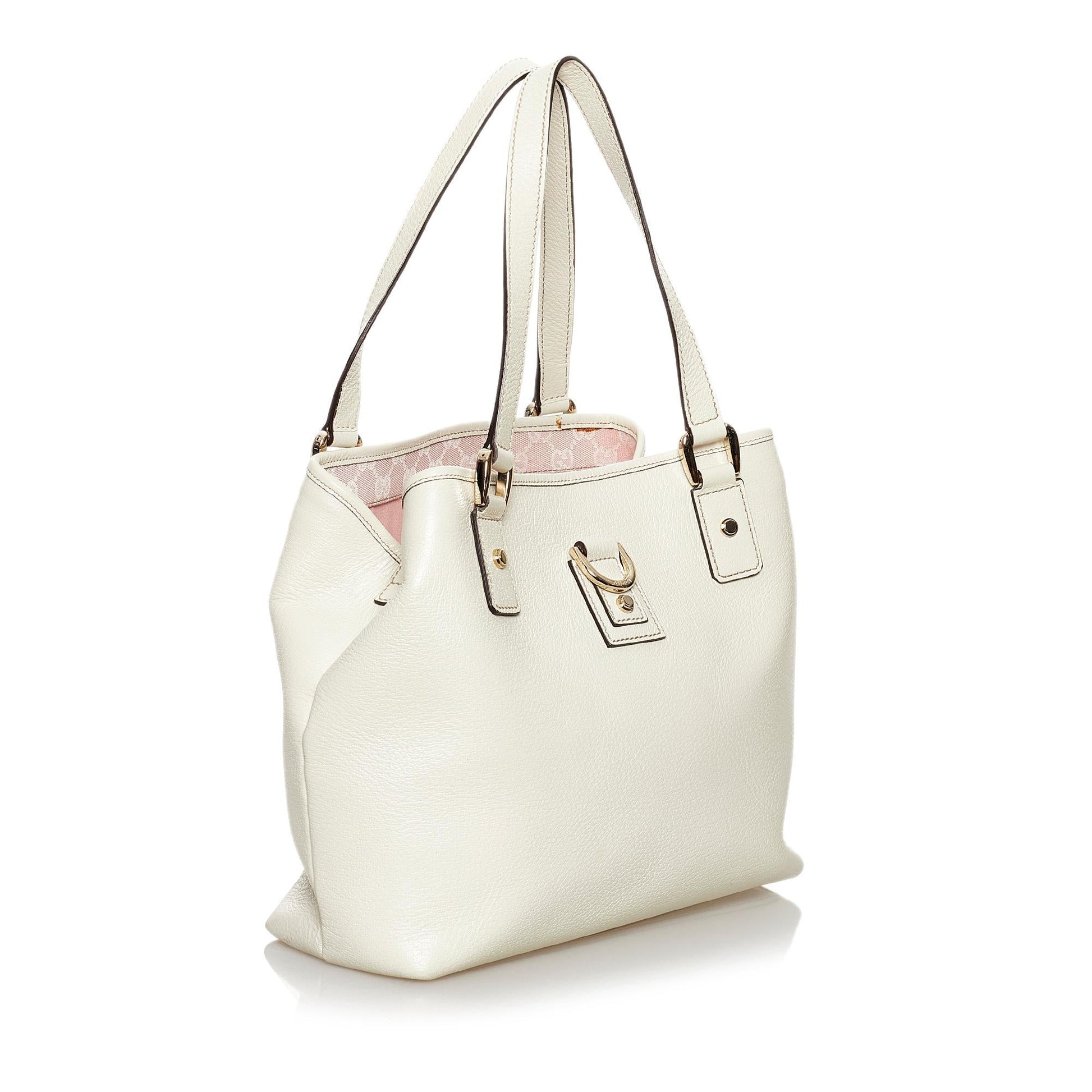 Gucci Small D-Ring Leather Tote Bag (SHG-30800)