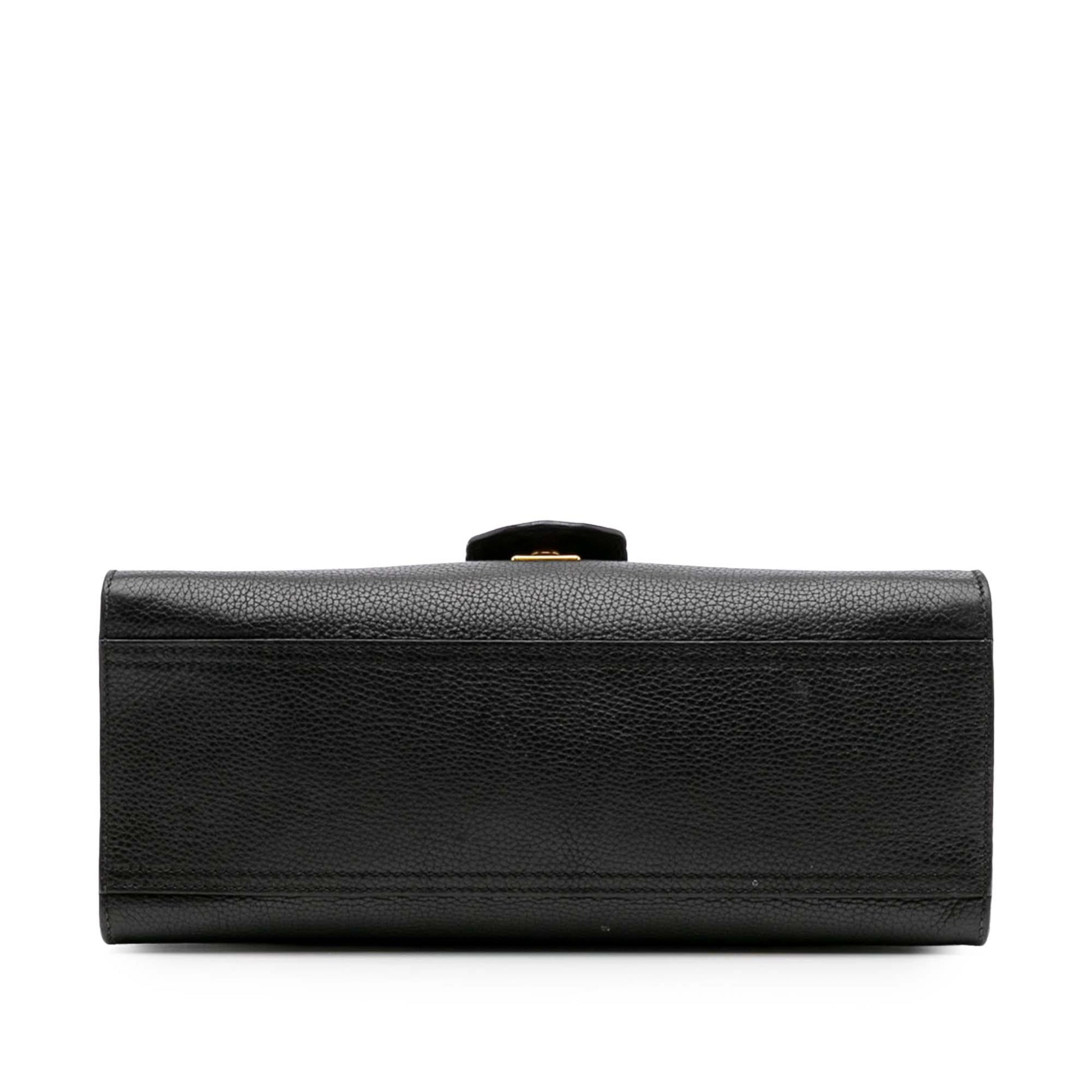 Gucci Small GG Marmont Grained Calfskin Top Handle Satchel