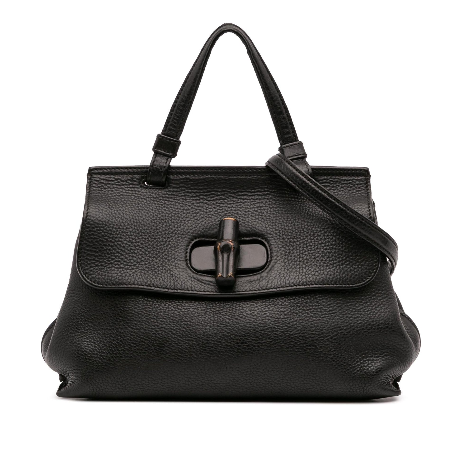 Gucci Small Leather Bamboo Daily Satchel