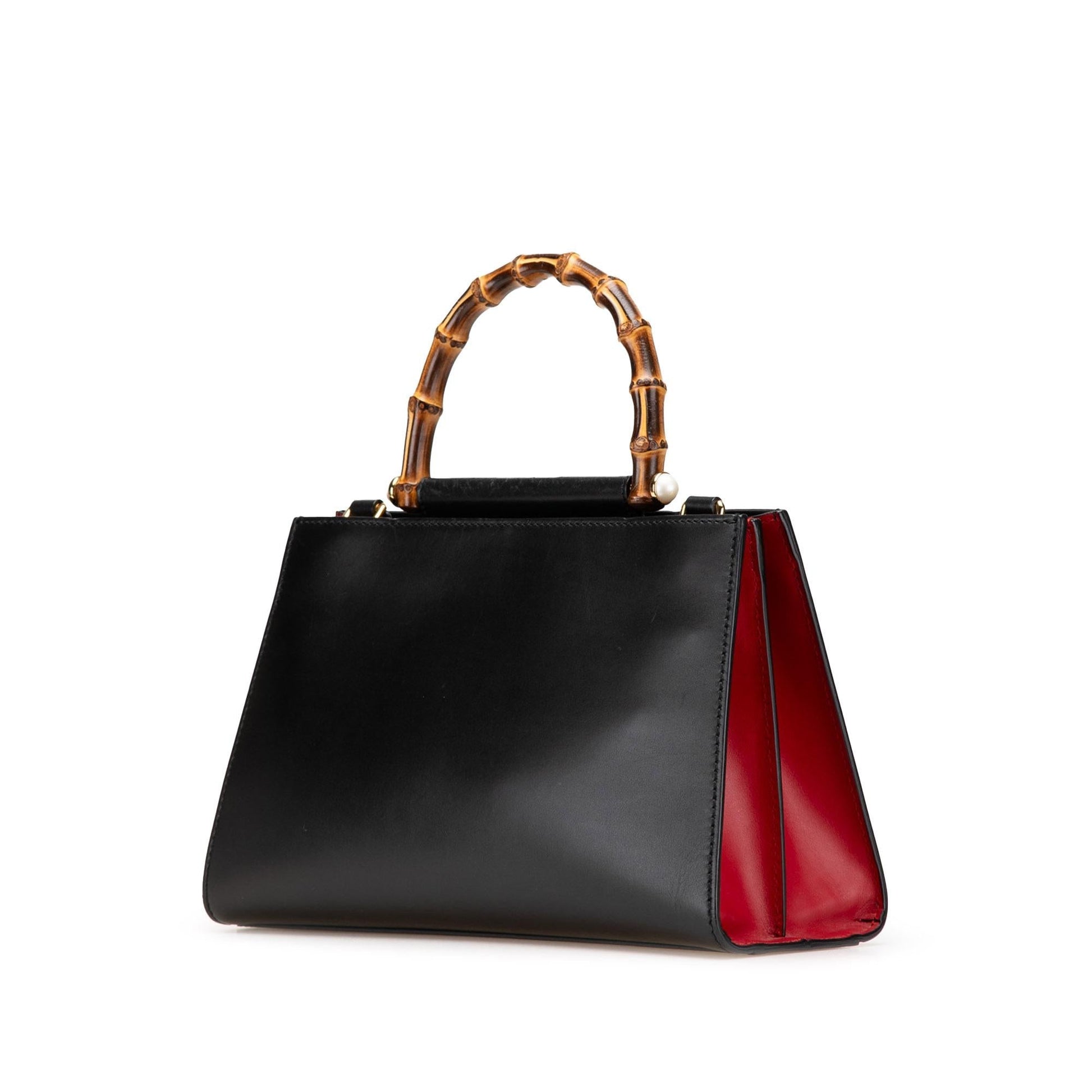 Gucci Small Leather Bamboo Nymphaea Satchel