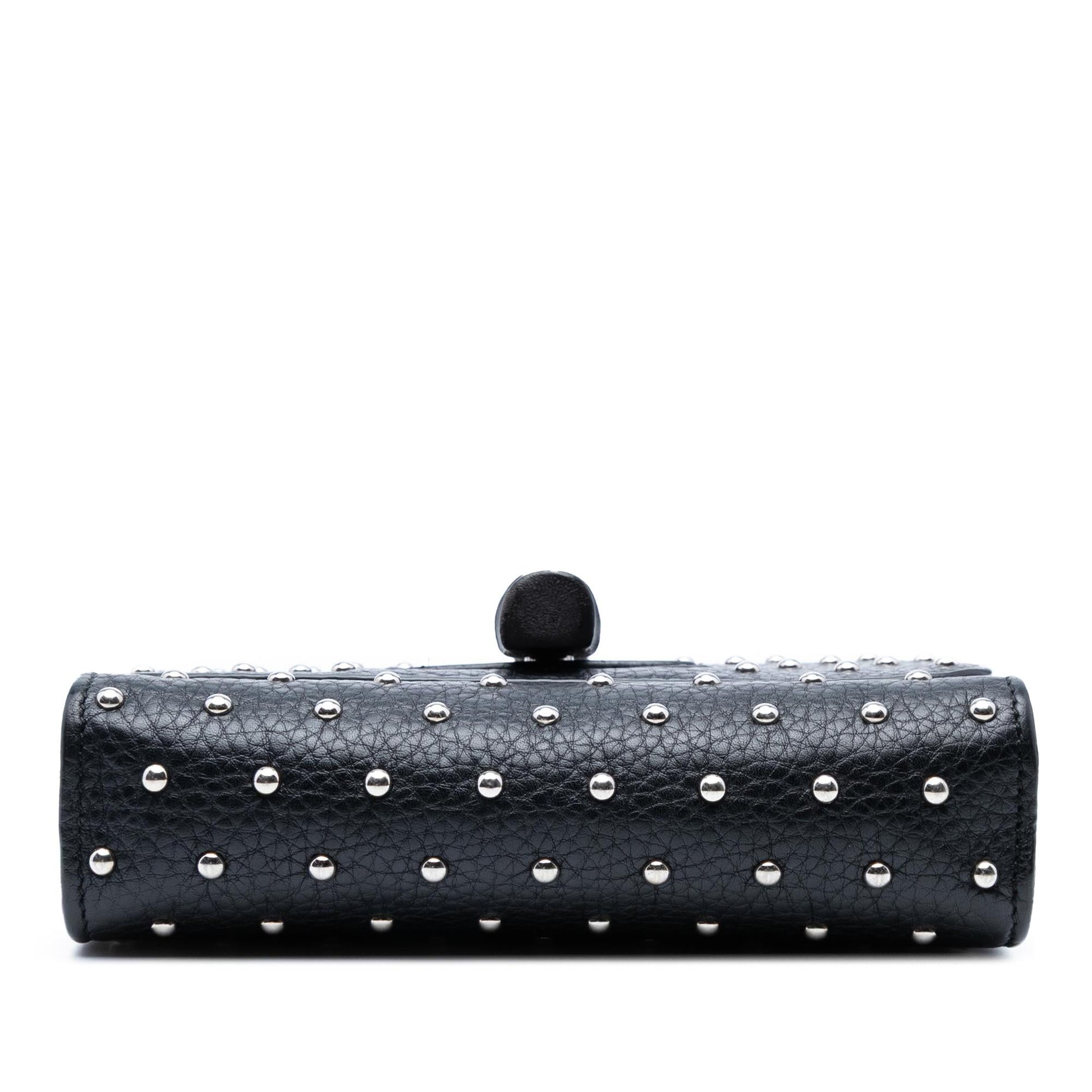 Gucci Small Leather Studded Miss Bamboo Crossbody